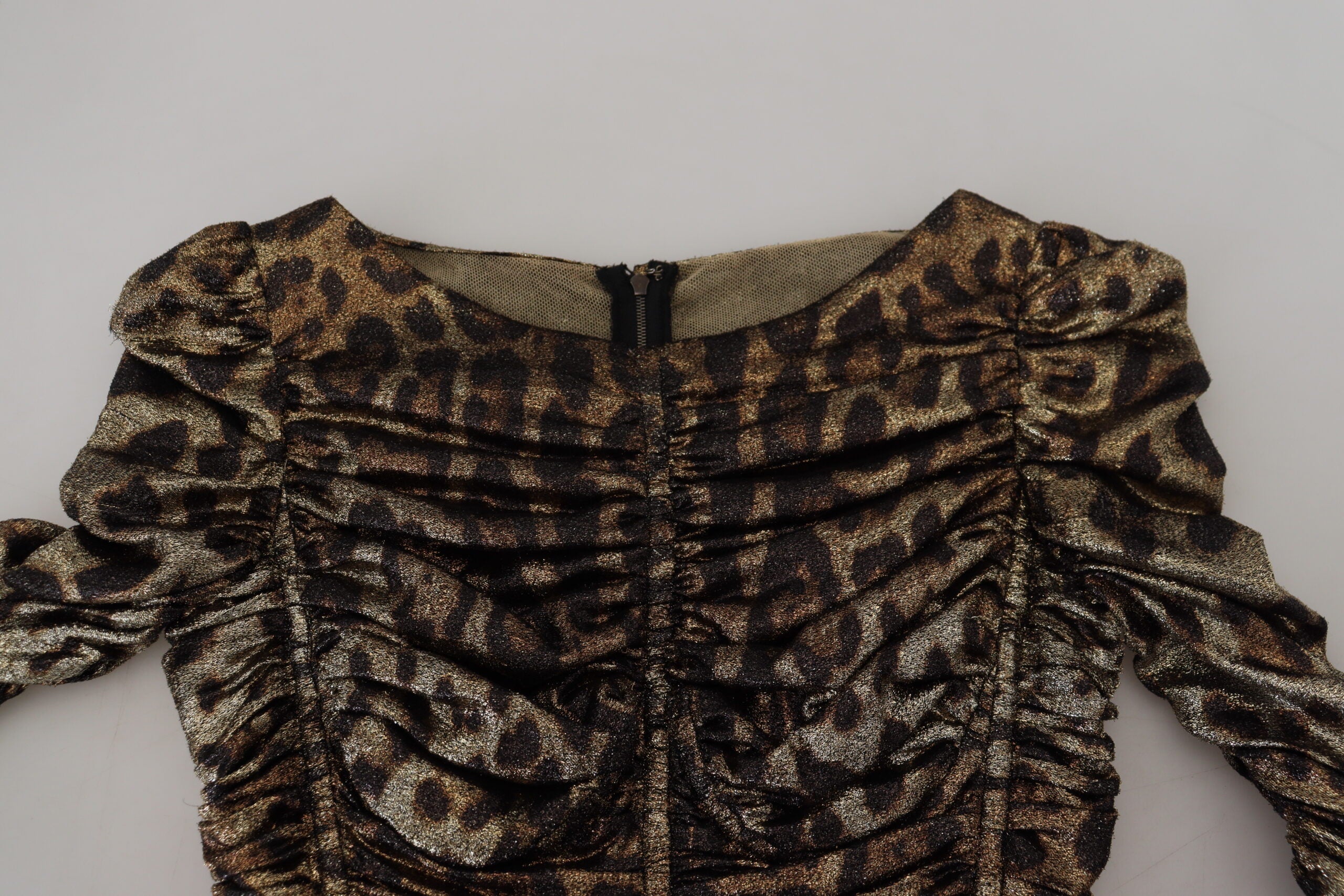 Dolce & Gabbana Multicolor Leopard Bodycon Etuikleid Midikleid