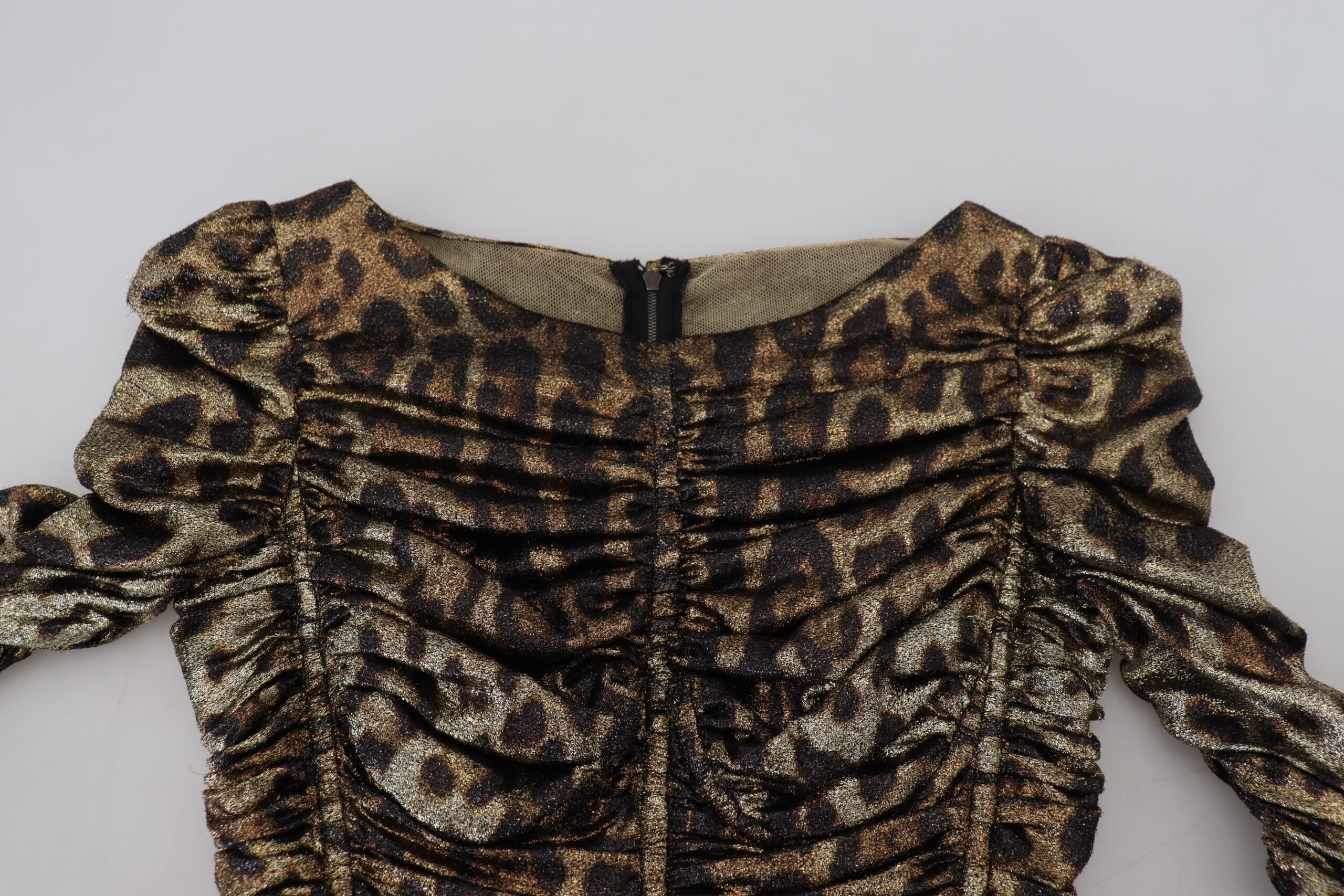 Dolce & Gabbana Multicolor Leopard Bodycon Etuikleid Midikleid