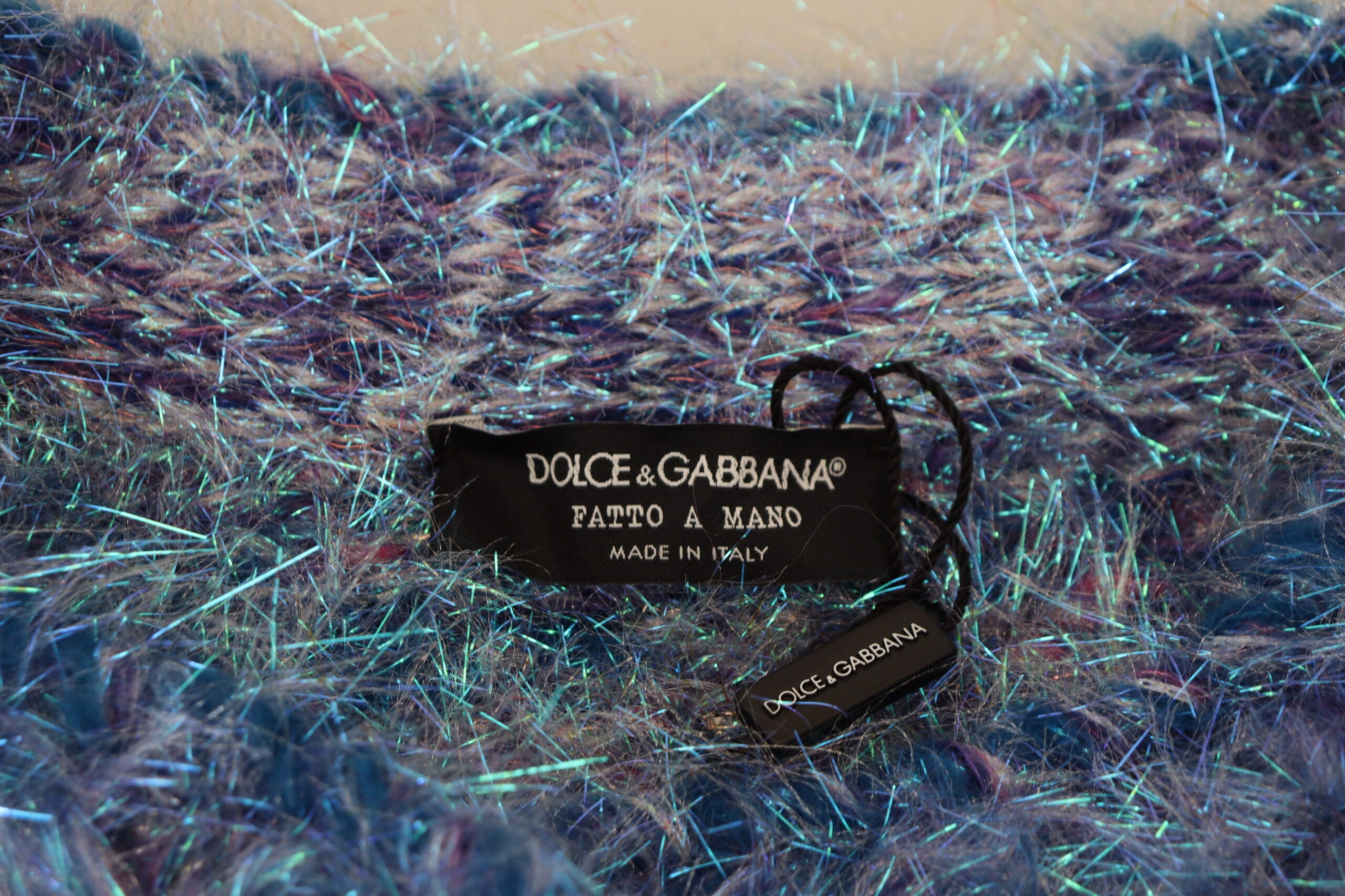Dolce & Gabbana Multicolor Polyester Fransen Mantel Jacke