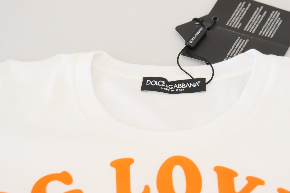Dolce & Gabbana Weißes Baumwoll-T-Shirt von DG Loves SUD