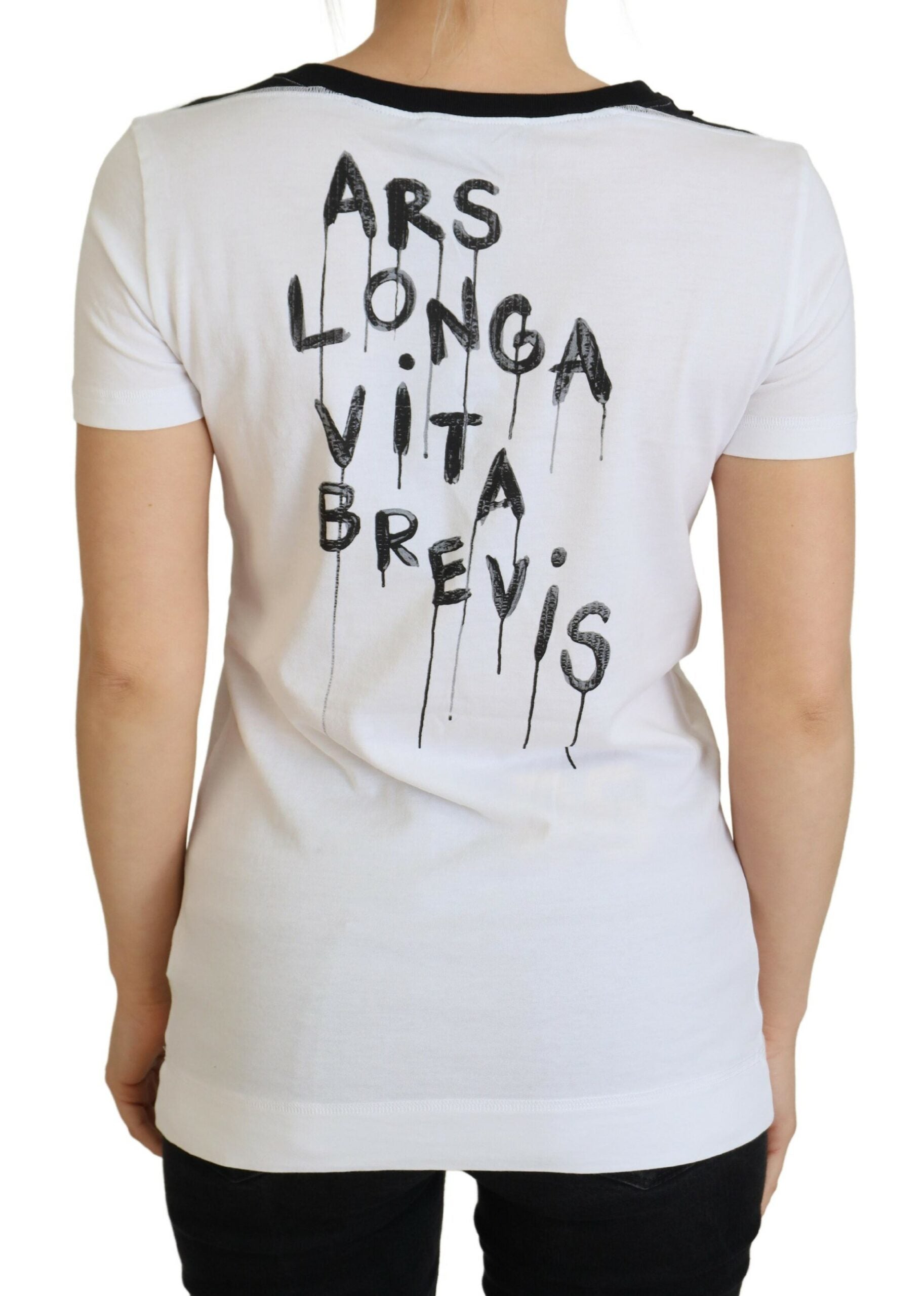 Dolce & Gabbana Weißes Baumwoll-T-Shirt T-Shirt mit Rundhalsausschnitt