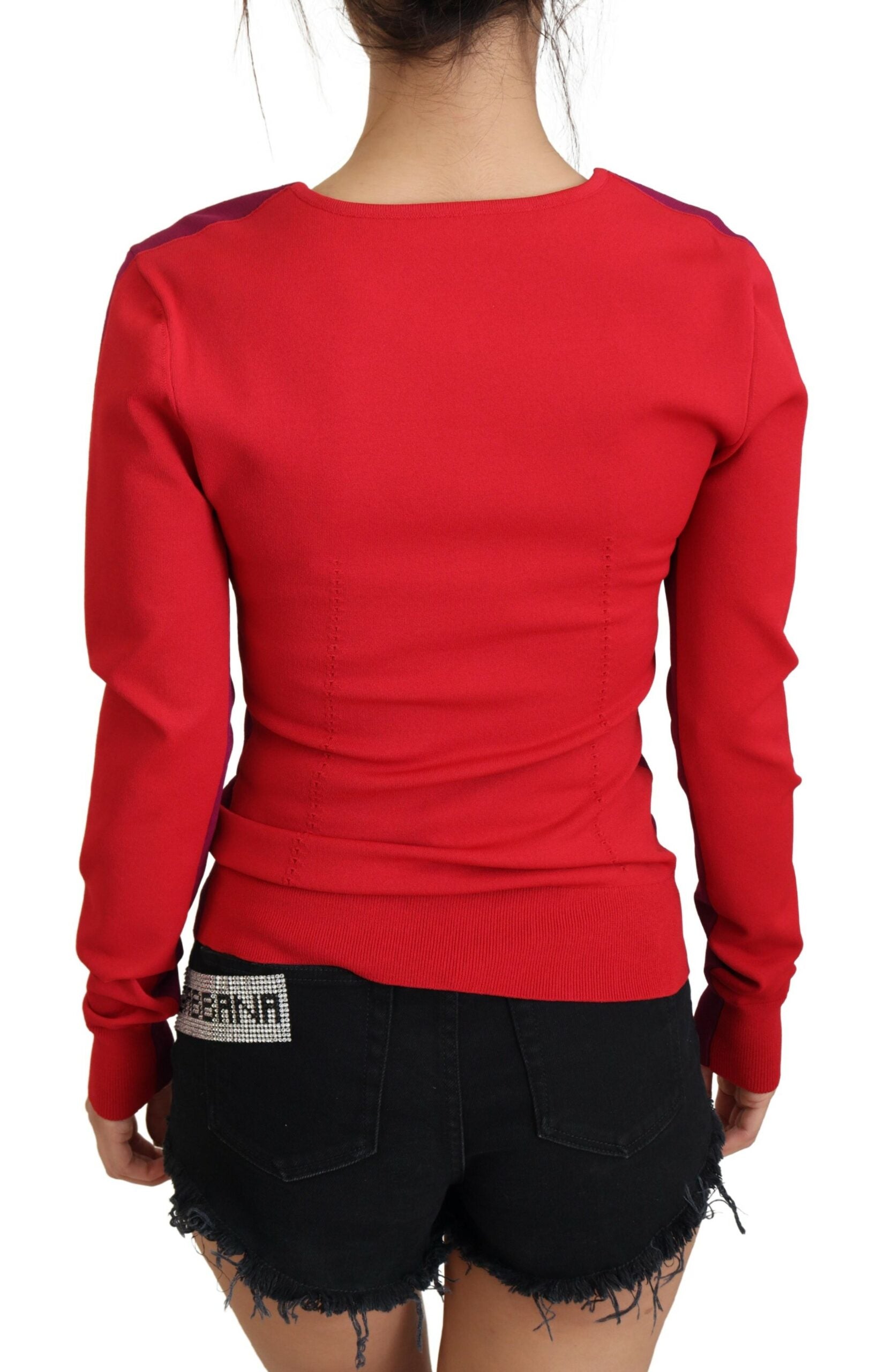 Dolce & Gabbana Multicolor Viskose Pullover mit quadratischem Ausschnitt