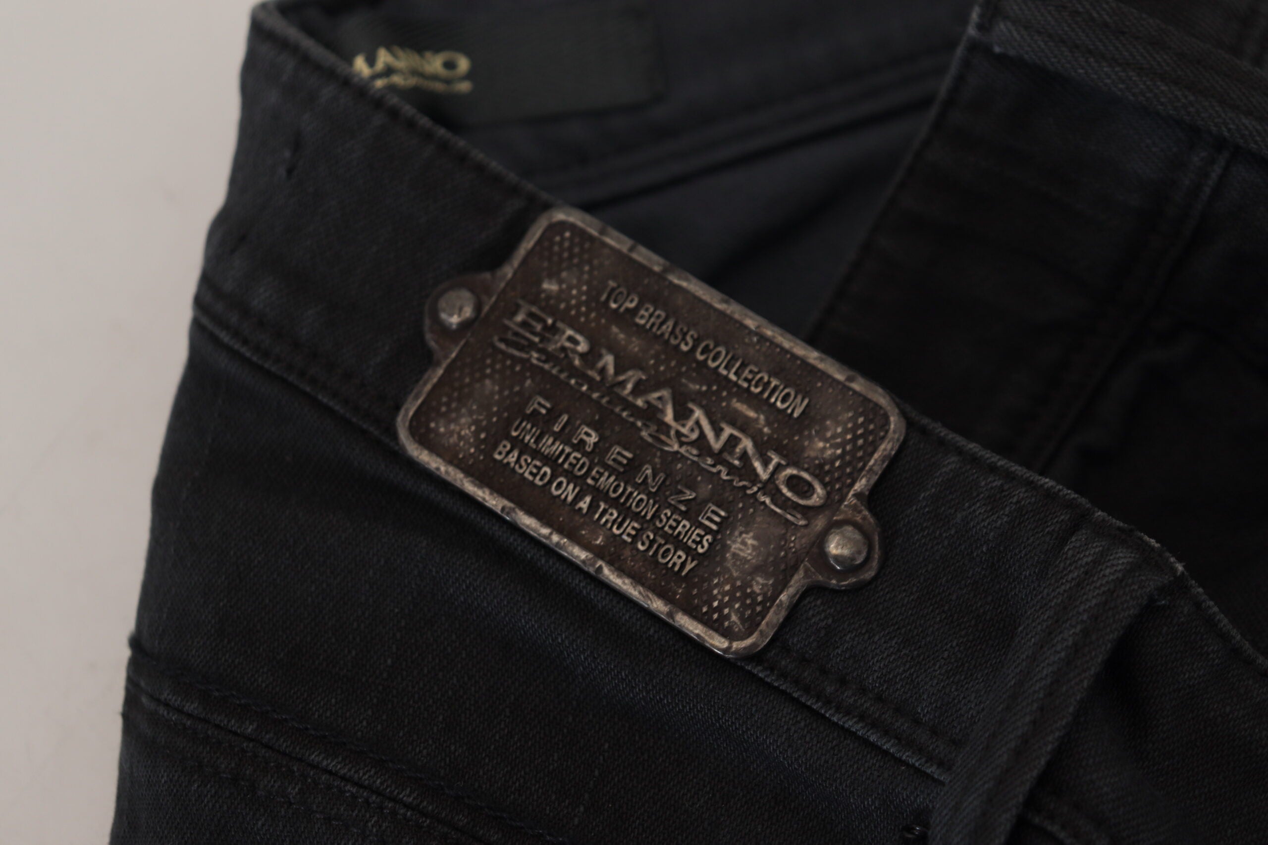 Ermanno Scervino Schwarze Baumwolle Slim Fit Damen Denim Jeans