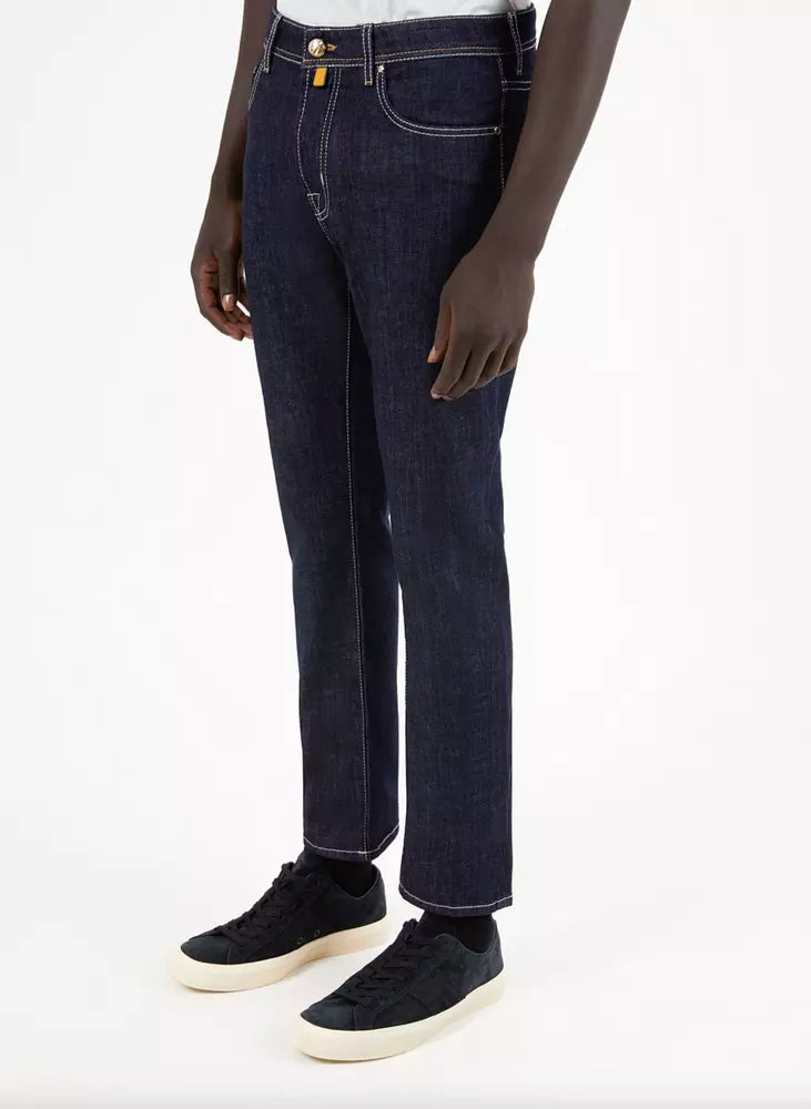 Jacob Cohen Blaue Herren-Jeans aus Baumwolle mit geradem Beinverlauf