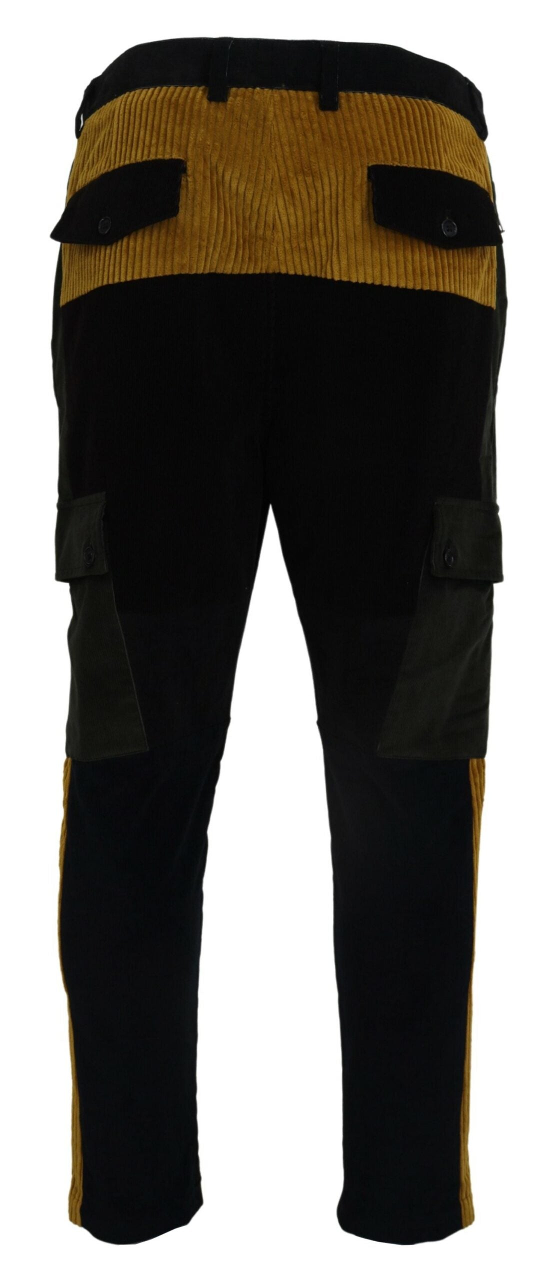 Dolce & Gabbana Schwarz-Gelb Baumwolle Männer Hosen