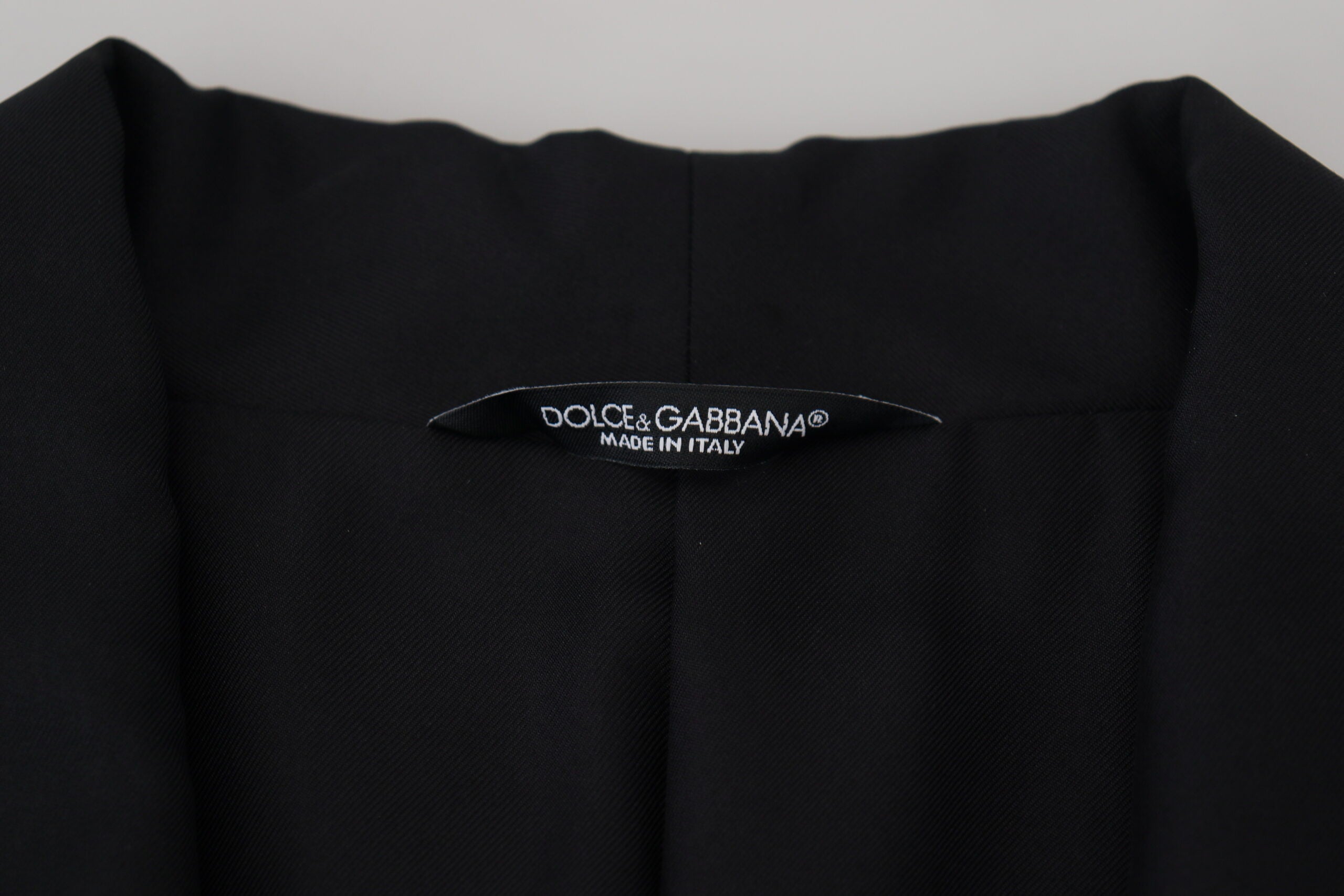 Dolce & Gabbana Schwarze Robe Gestreifte DG Patch Jacke Männer Blazer