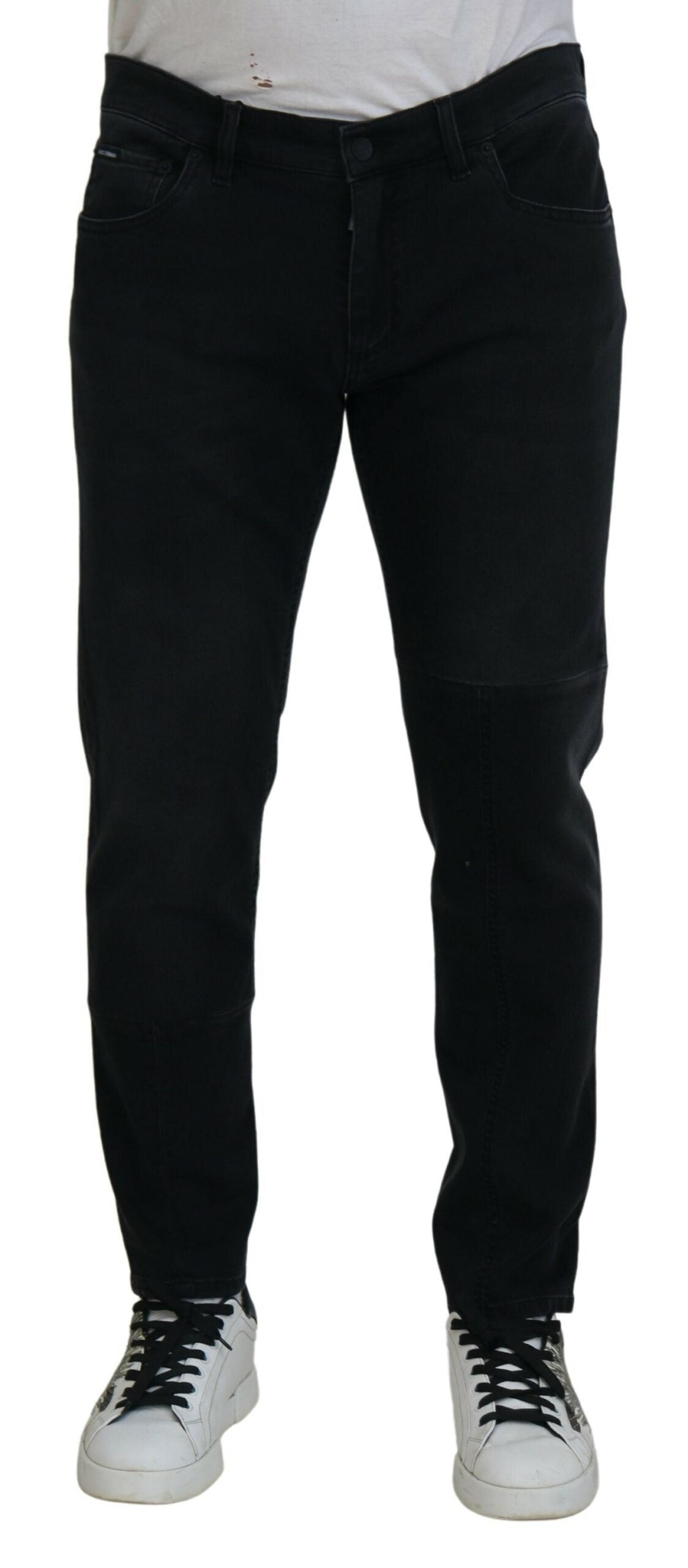 Dolce & Gabbana Schwarze Skinny-Jeans mit Engel-Stickerei