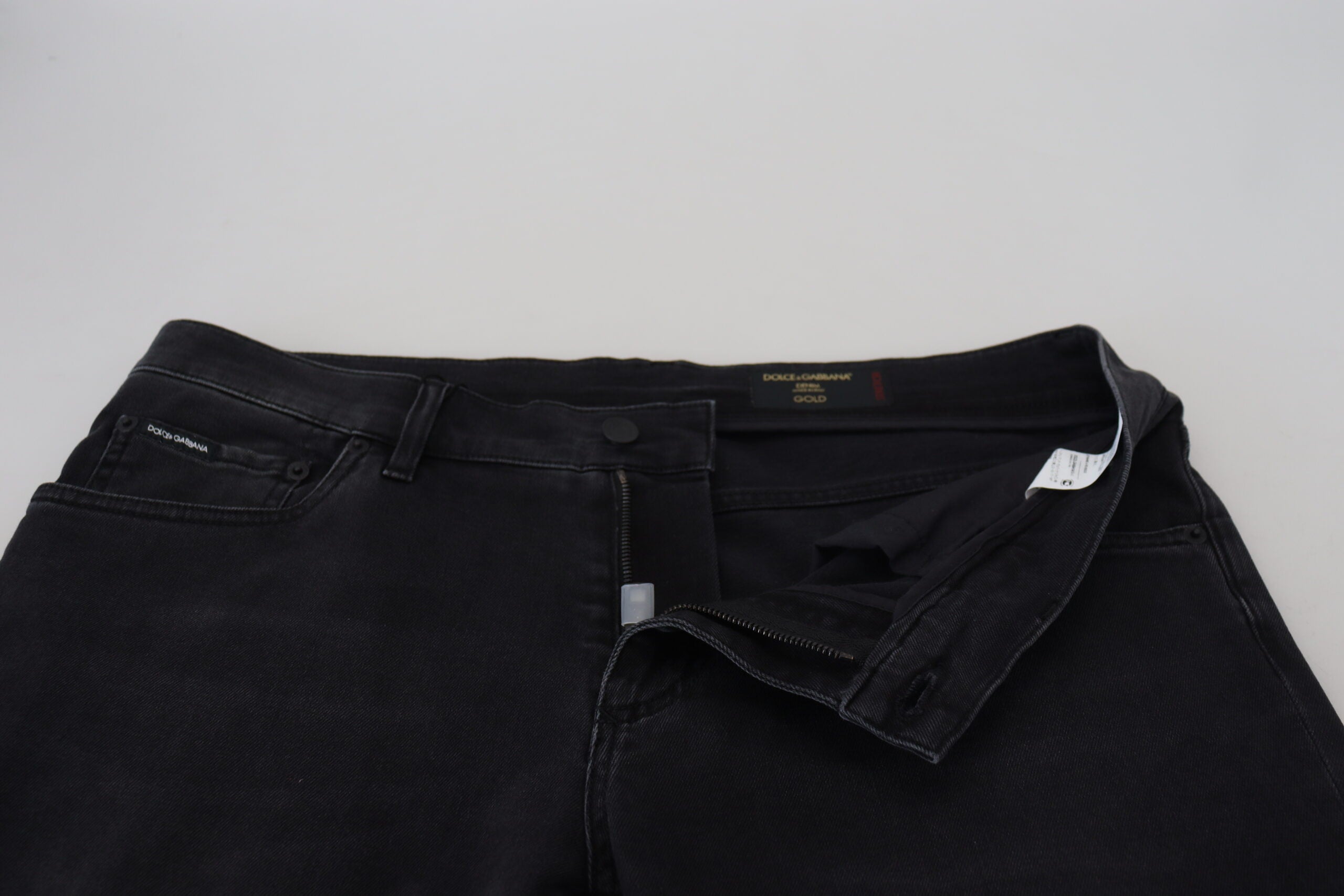 Dolce & Gabbana Schwarze Skinny-Jeans mit Engel-Stickerei