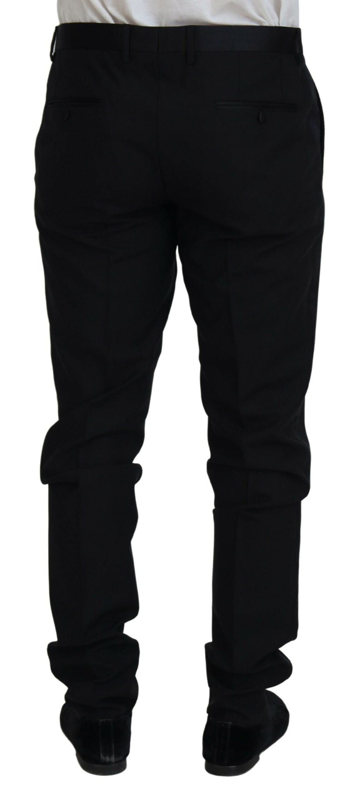 Dolce & Gabbana Schwarzes Woll-Chino-Kleid Formelle Hose