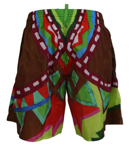Dsquared² Mehrfarbig bedruckte Herren Bademode Badehose kurz