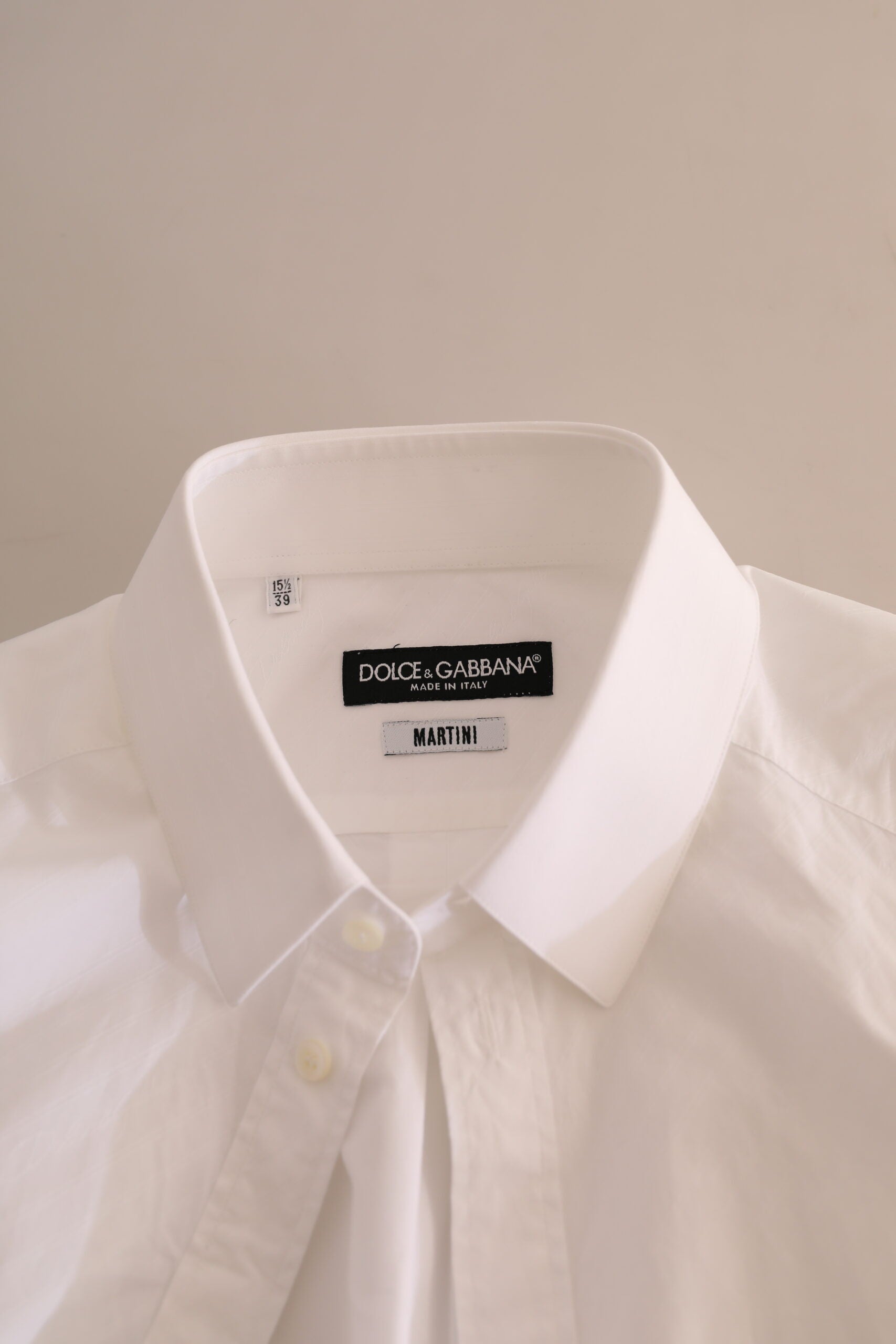 Dolce & Gabbana Weißes MARTINI Baumwollkleid Formelles Hemd