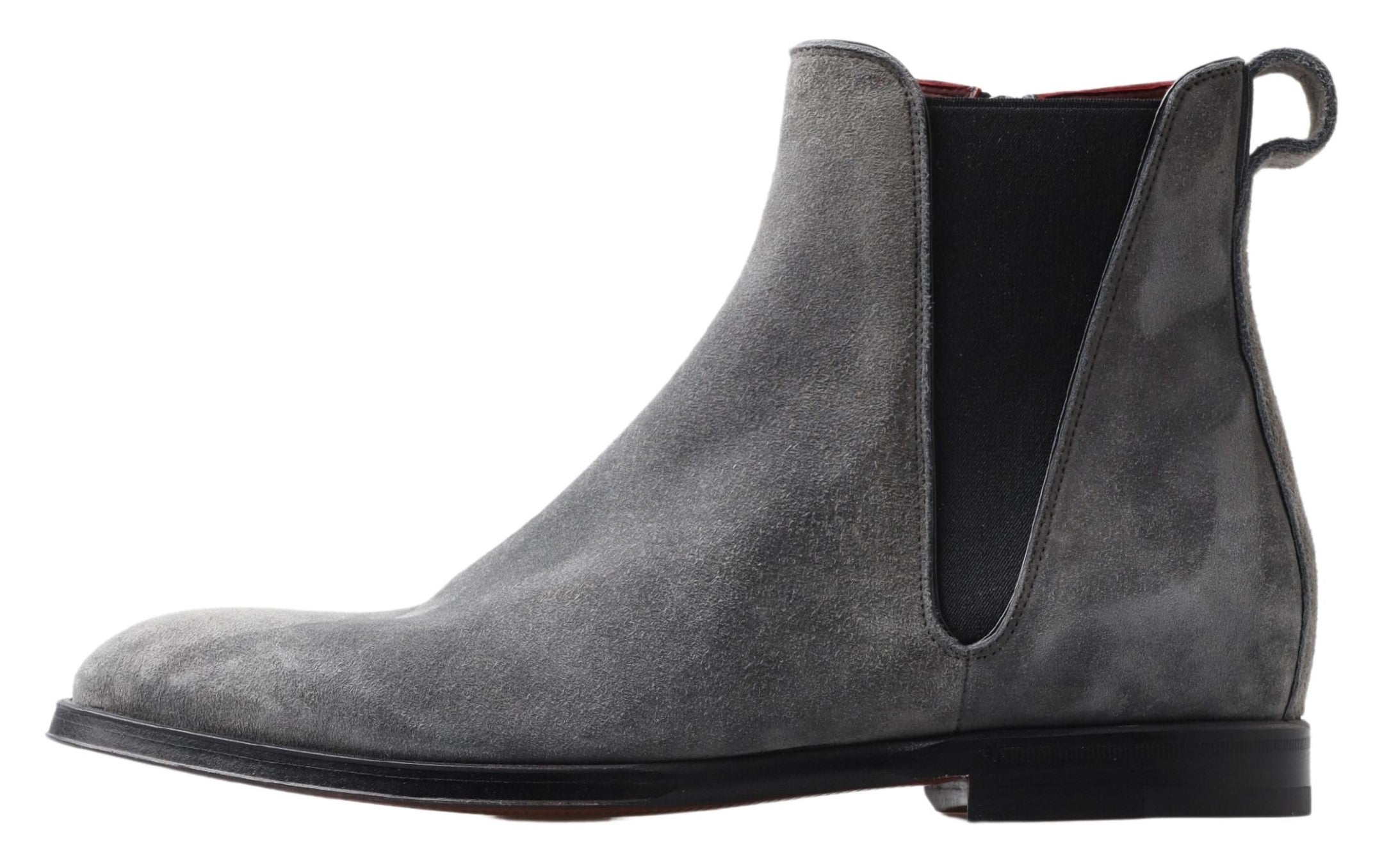 Dolce & Gabbana Graue Leder Herrenstiefel Schuhe