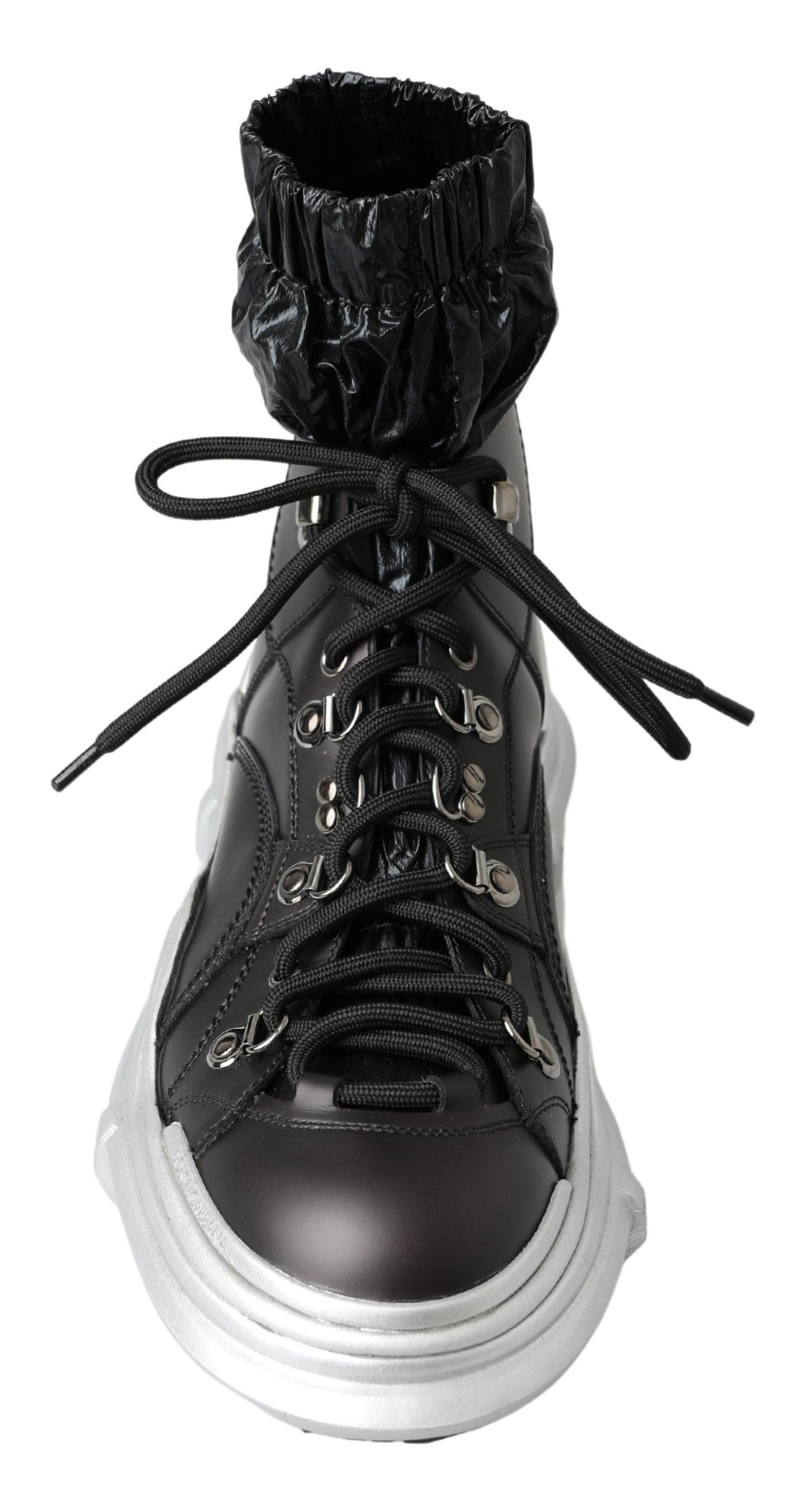 Dolce & Gabbana Schwarz Nylon Galileo High Top Turnschuhe Schuhe