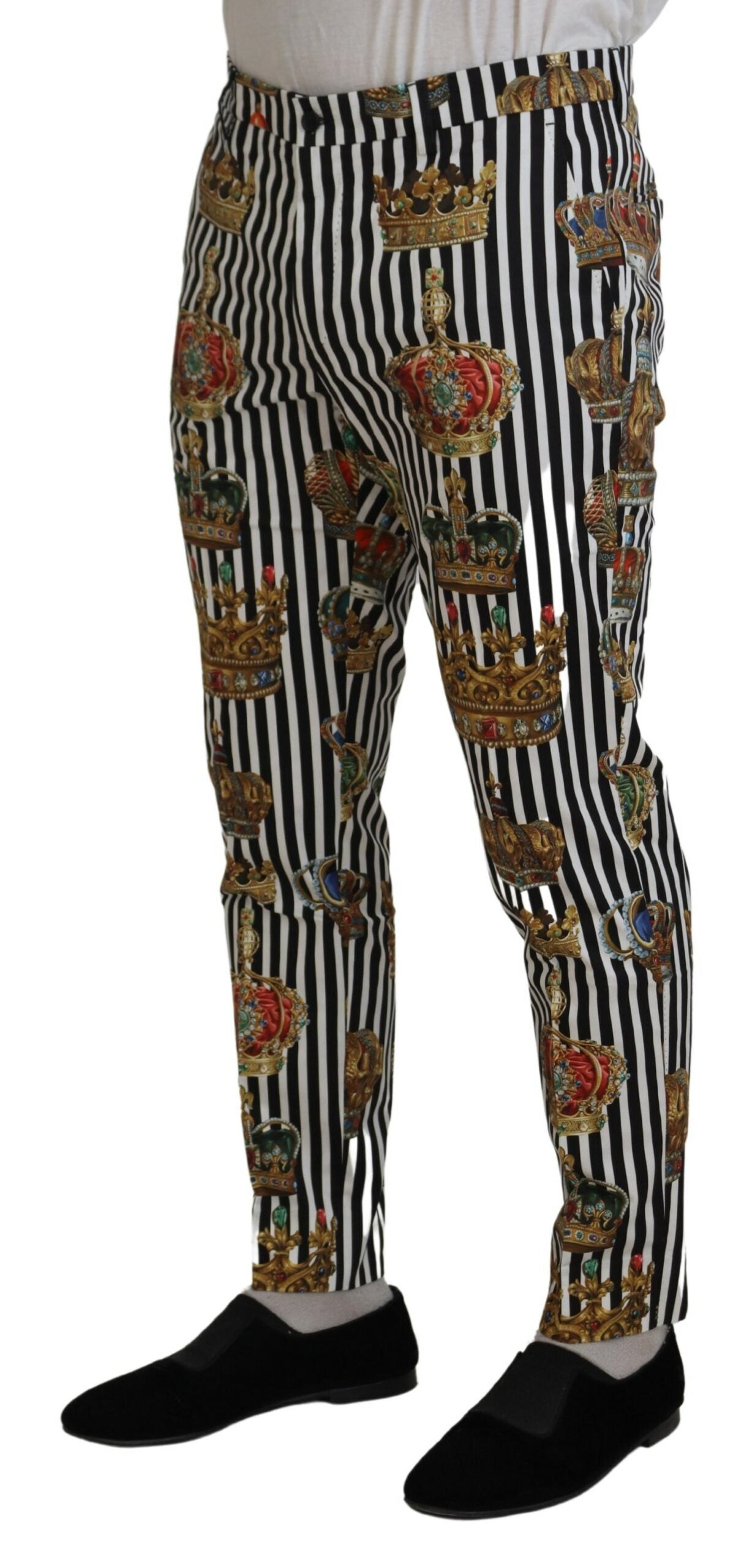 Dolce & Gabbana Weiße Baumwoll-Stretch-Kronen-Hose