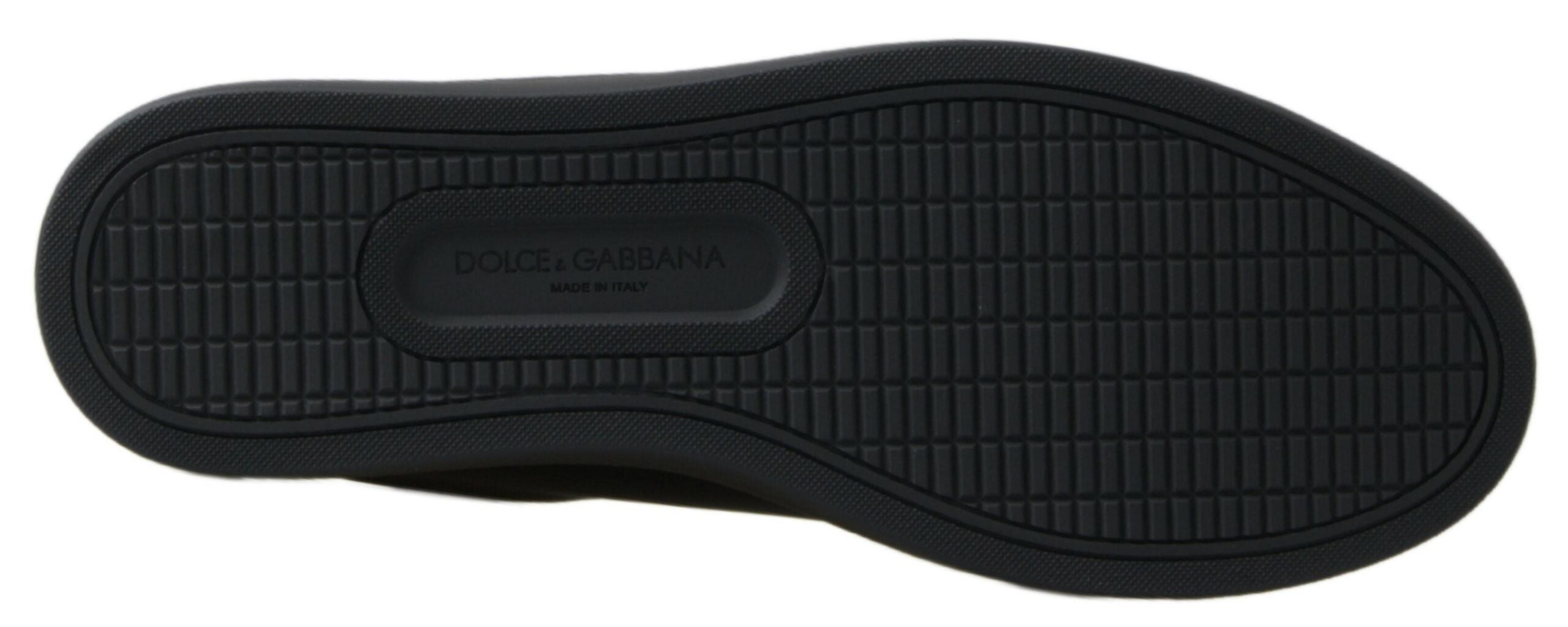 Dolce & Gabbana Schwarz Gold Leder Klassische Sneakers Schuhe