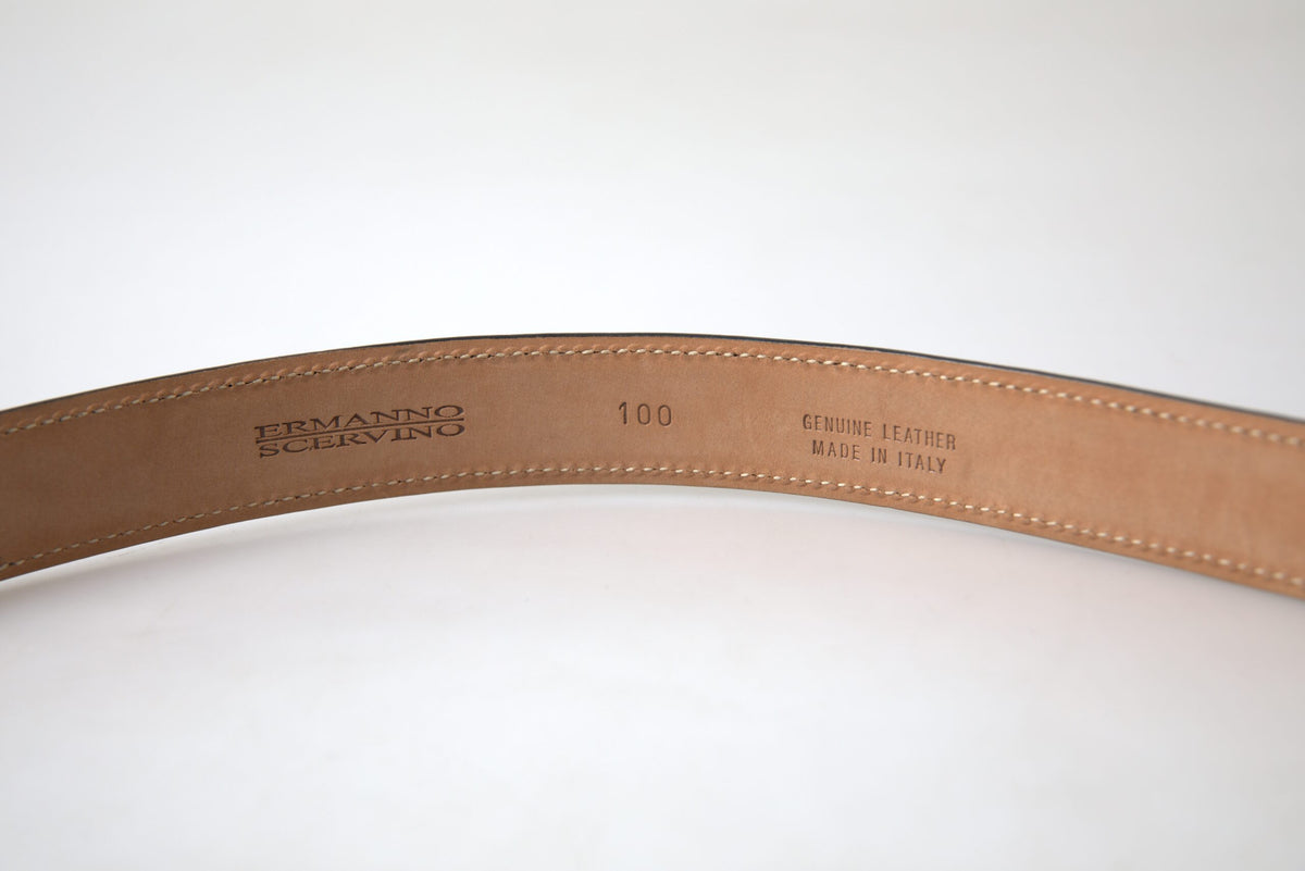 Ermanno Scervino Cintura-Gürtel aus schwarzem Leder mit Metallschnalle