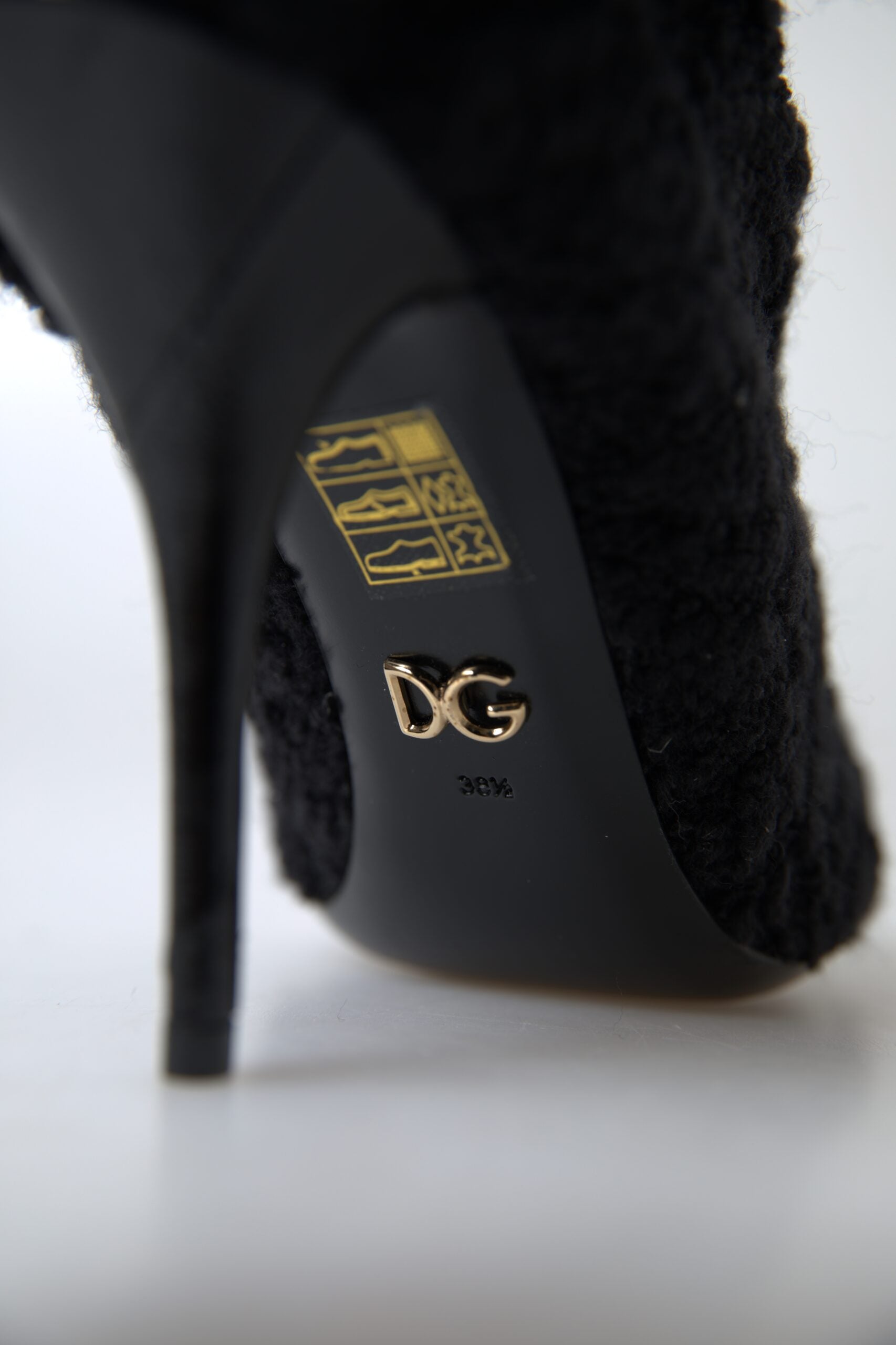 Dolce & Gabbana Schwarze Stiletto Heels Mittlere Wadenstiefel