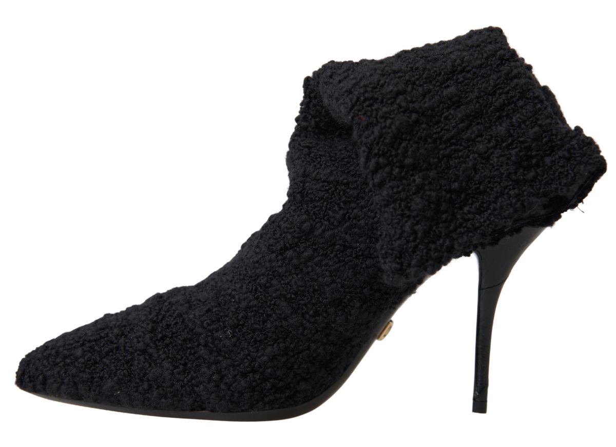Dolce & Gabbana Schwarze Stiletto Heels Mittlere Wadenstiefel