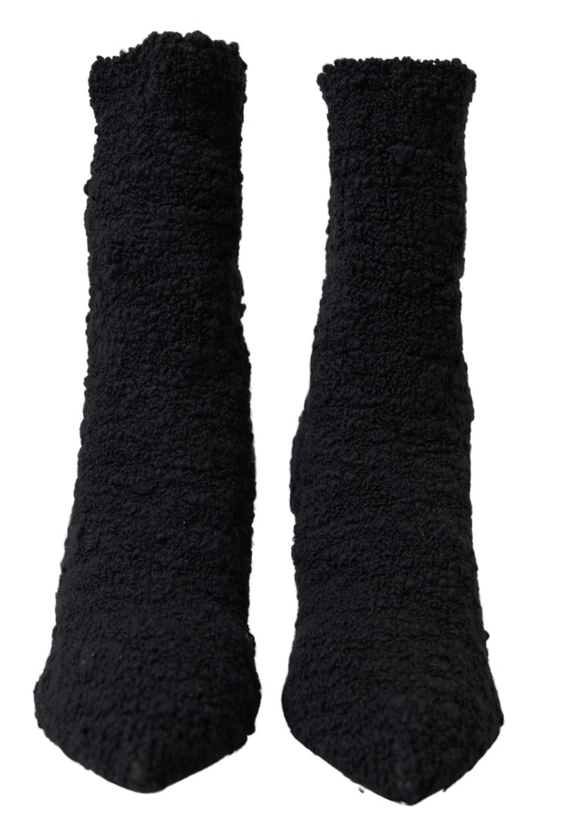 Dolce & Gabbana Schwarze Stiletto Heels Mittlere Wadenstiefel