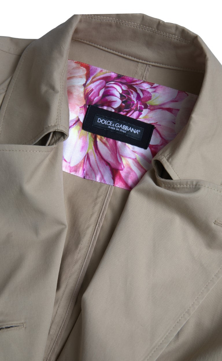 Dolce & Gabbana Khaki Zweireiher Trenchcoat Jacke