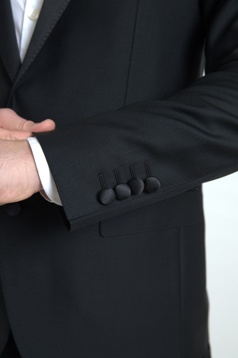 Dolce & Gabbana Schwarzer einreihiger MARTINI Blazer aus Wolle
