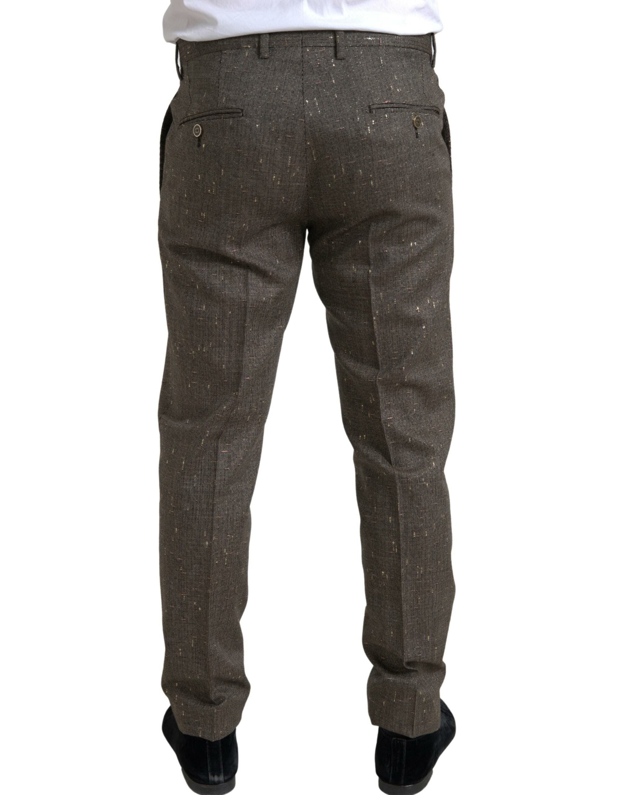 Dolce & Gabbana Braun Wolle Kleid Skinny Männer Hose Hose