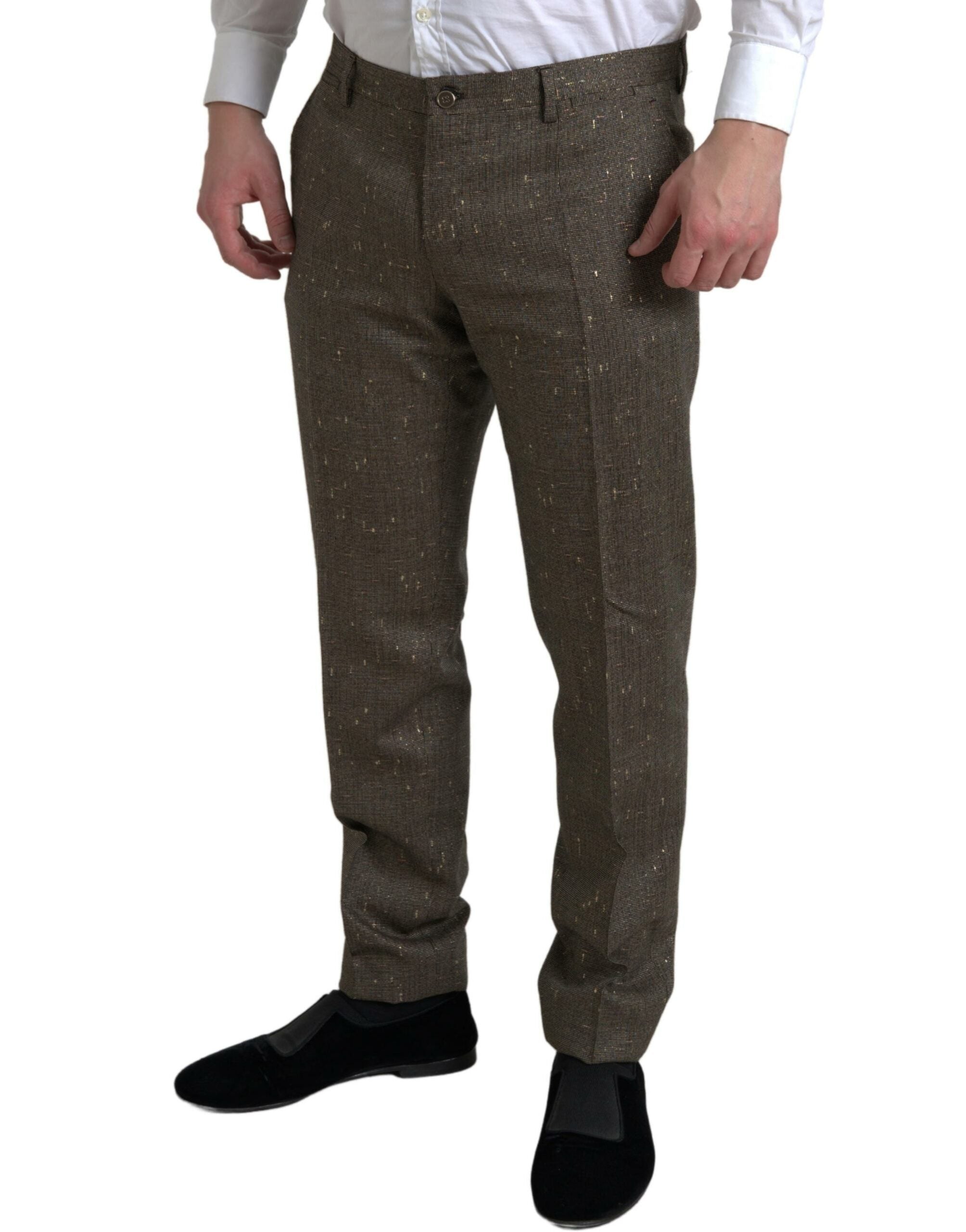 Dolce & Gabbana Braun Wolle Kleid Skinny Männer Hose Hose