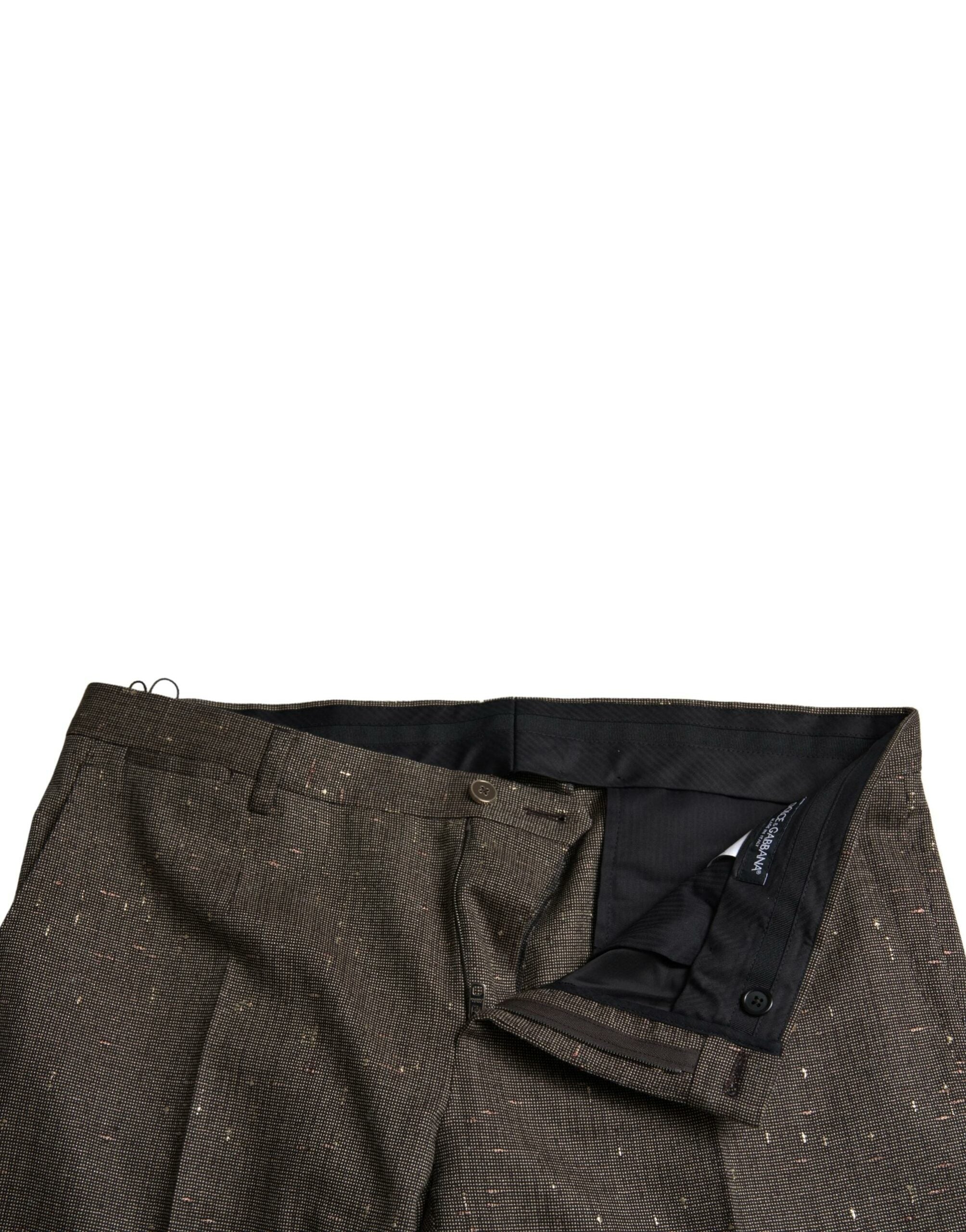 Dolce & Gabbana Braun Wolle Kleid Skinny Männer Hose Hose