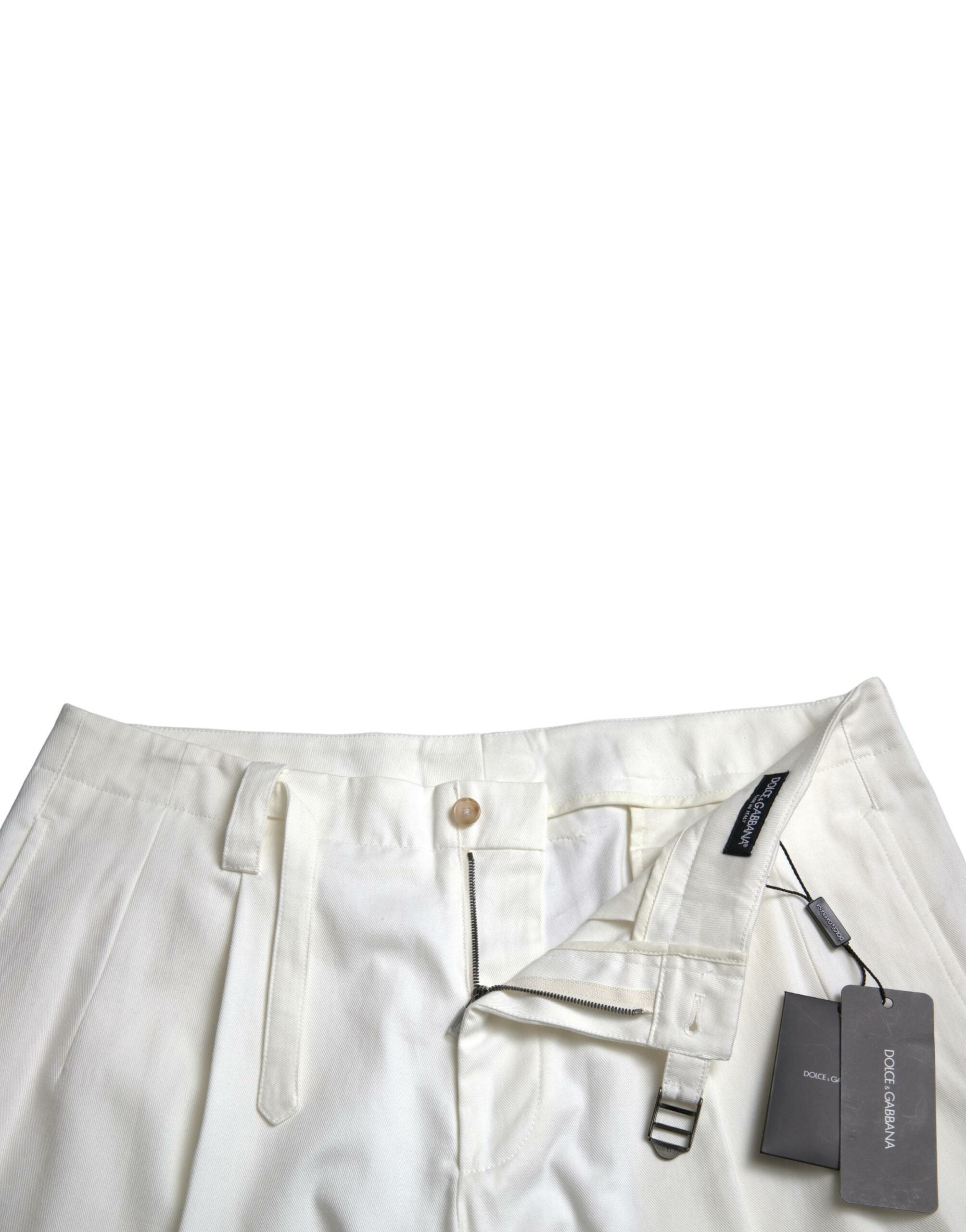 Dolce & Gabbana Weiße Baumwoll-Stretch Herren Bermuda Denim Shorts