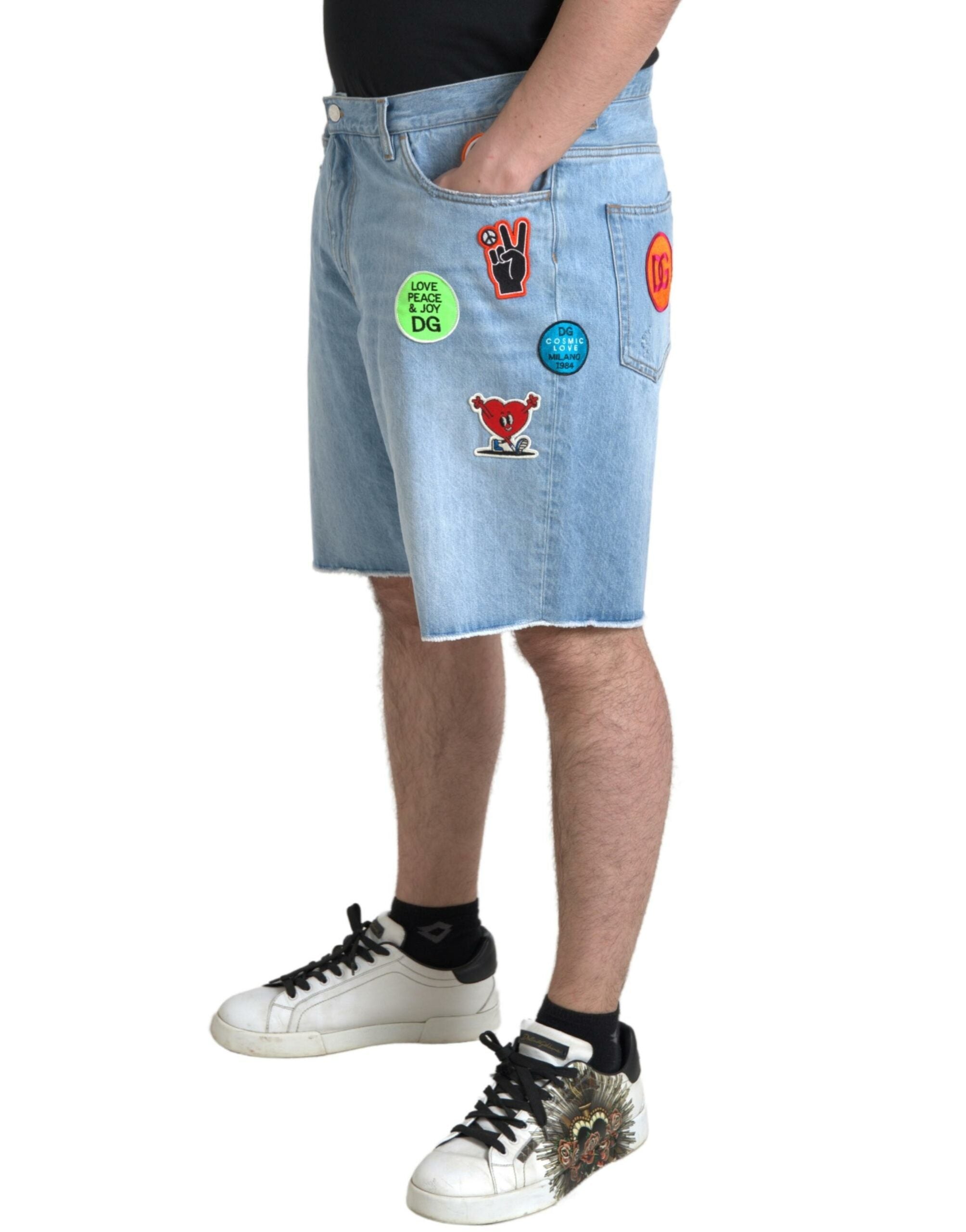 Dolce & Gabbana Hellblaue Baumwolle Herren Bermuda Denim Shorts