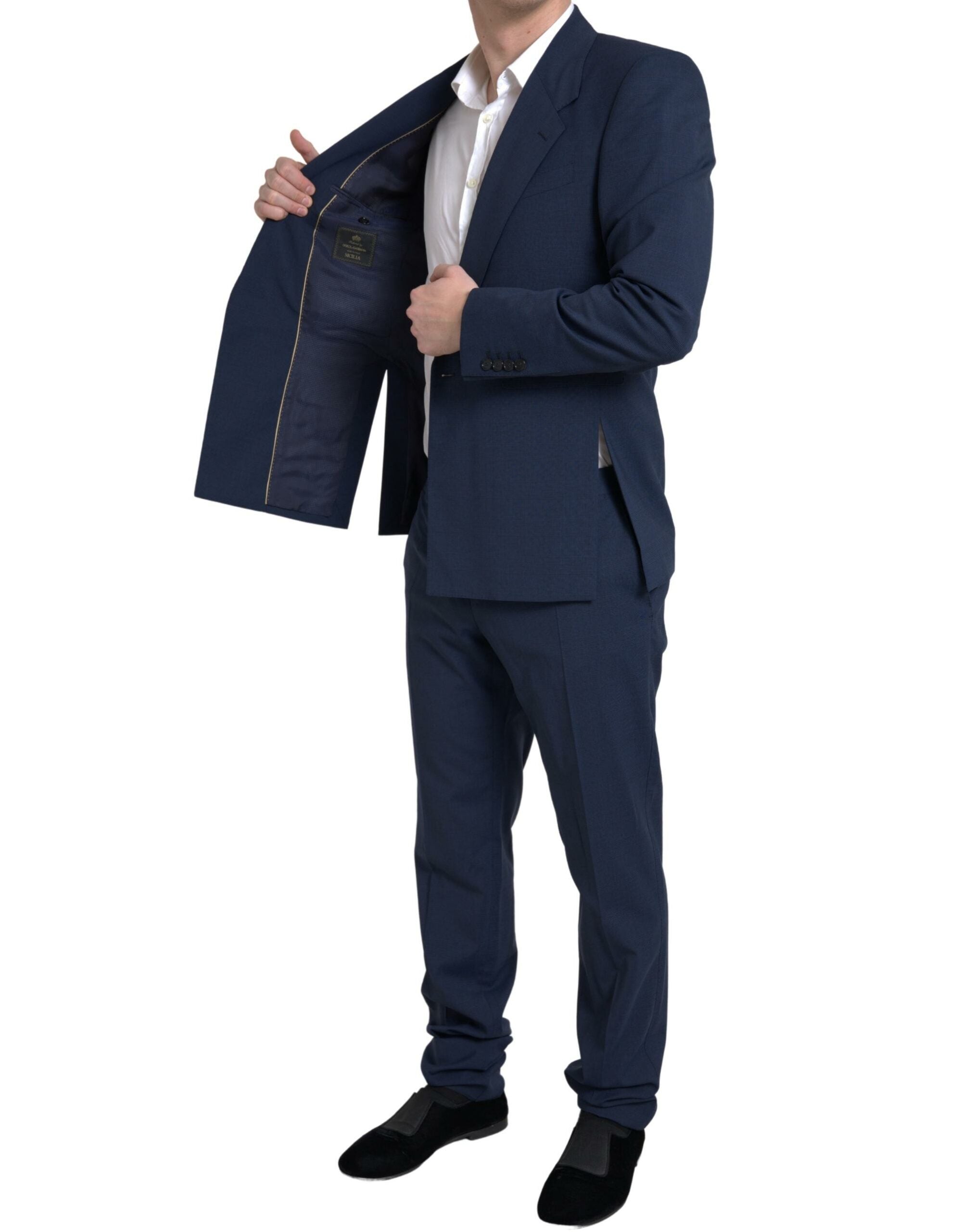 Dolce & Gabbana Blauer 2-teiliger einreihiger SICILIA-Anzug