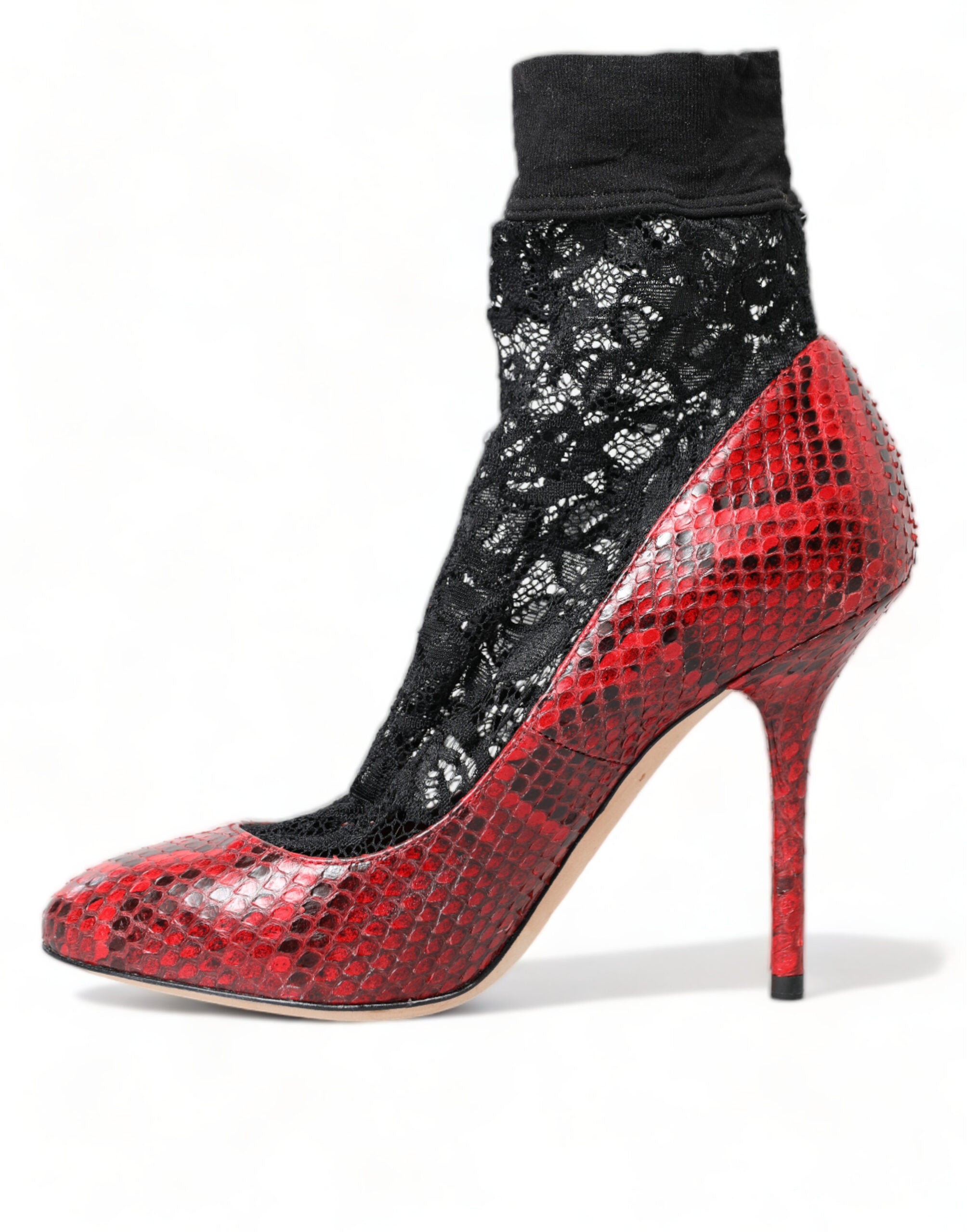 Dolce & Gabbana Rote Ayers Leder Schnürsocken Pumps Schuhe