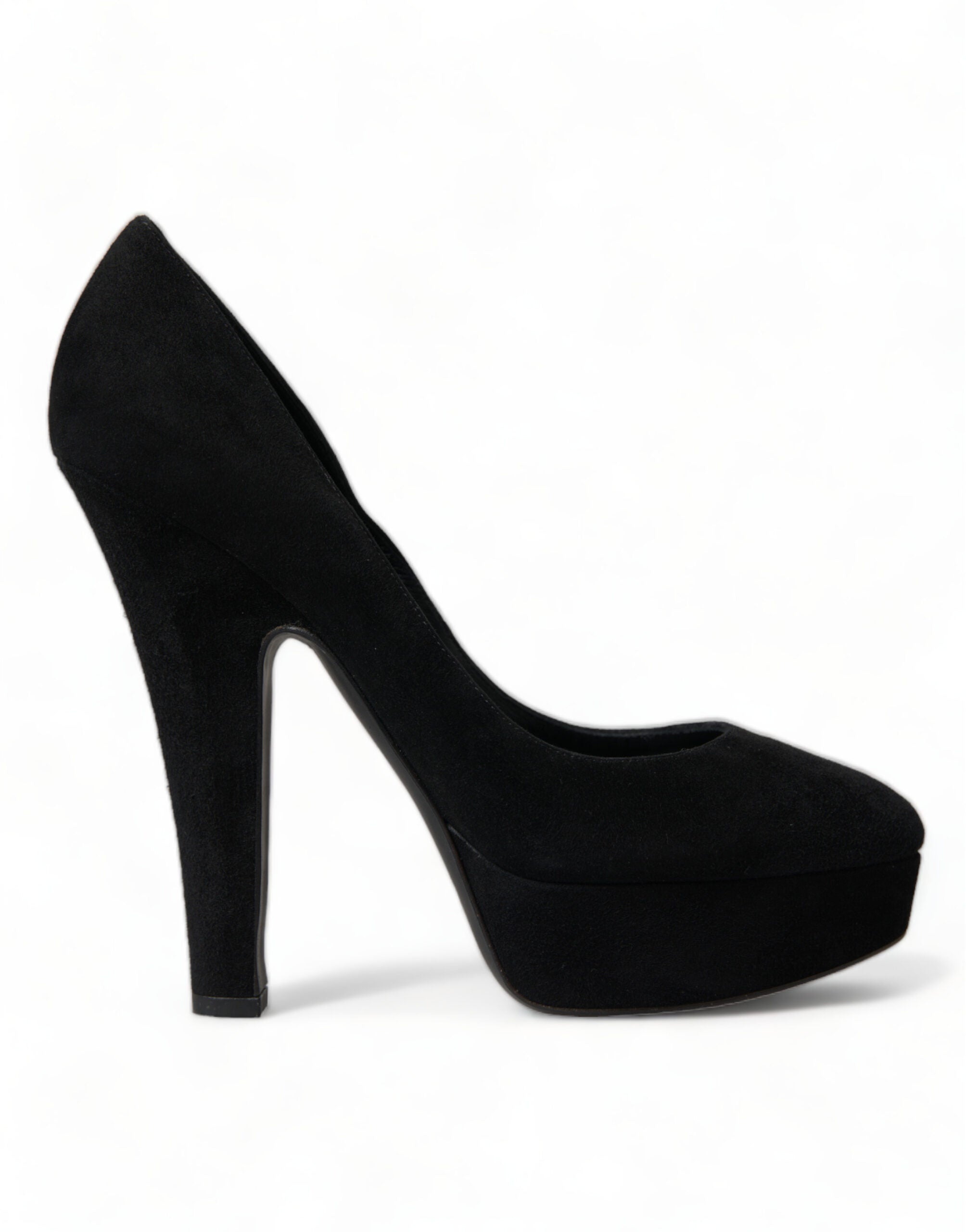 Dolce & Gabbana Schwarz Wildleder Leder Plateauabsatz Pumps Schuhe