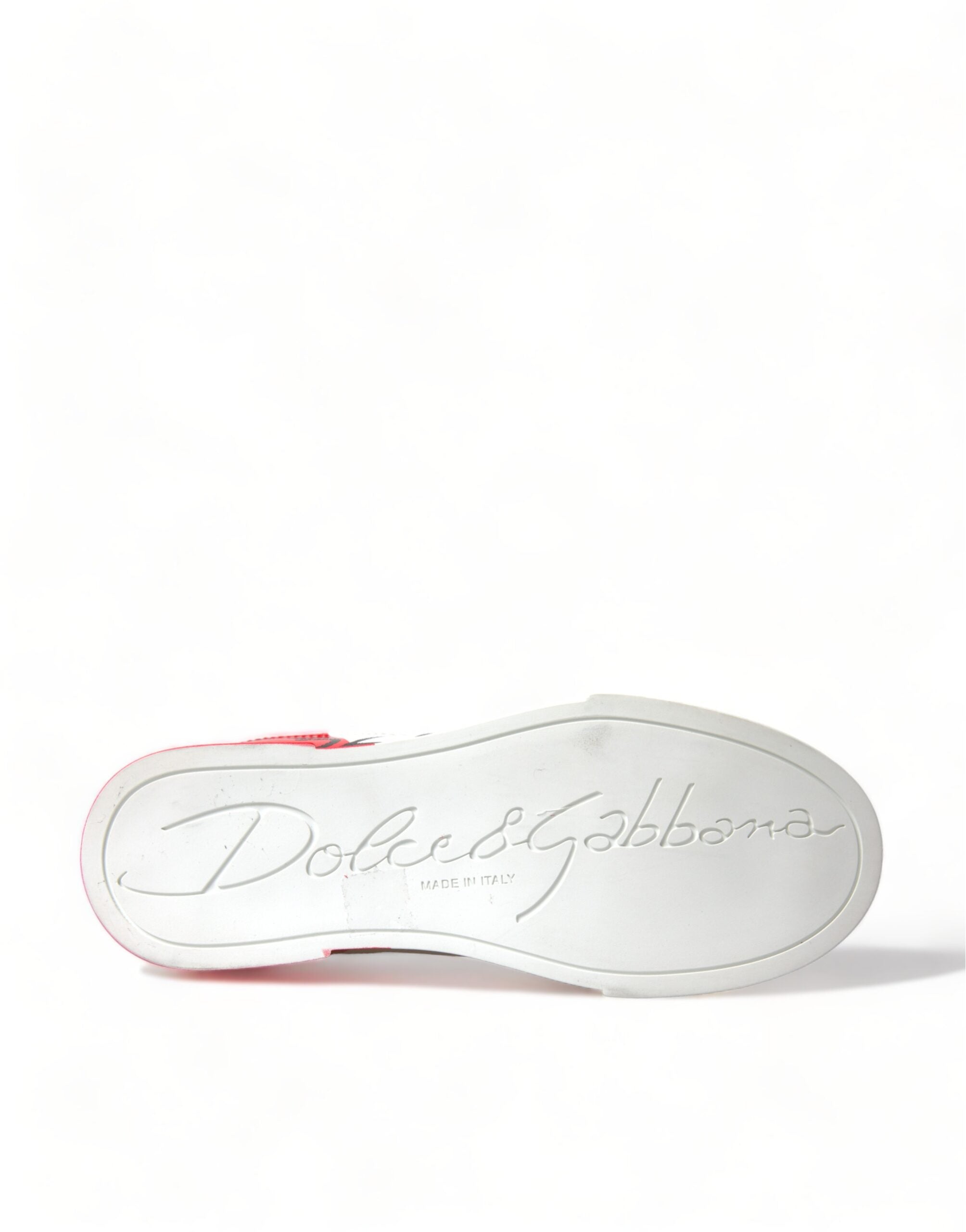 Dolce & Gabbana Weiß Rot Lace Up Damen Low Top Sneakers Schuhe