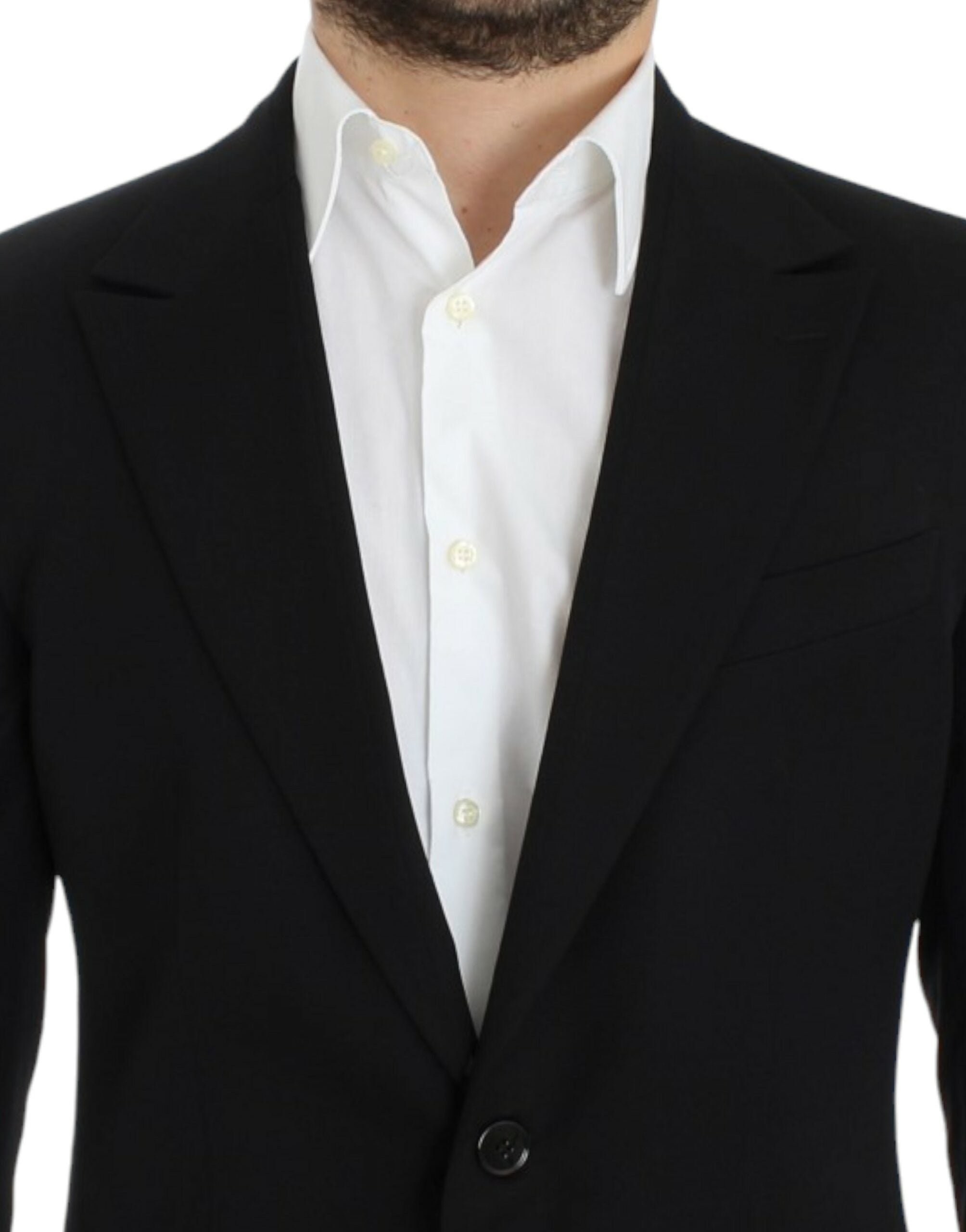 Dolce & Gabbana Schwarzer schmal geschnittener Wollblazer
