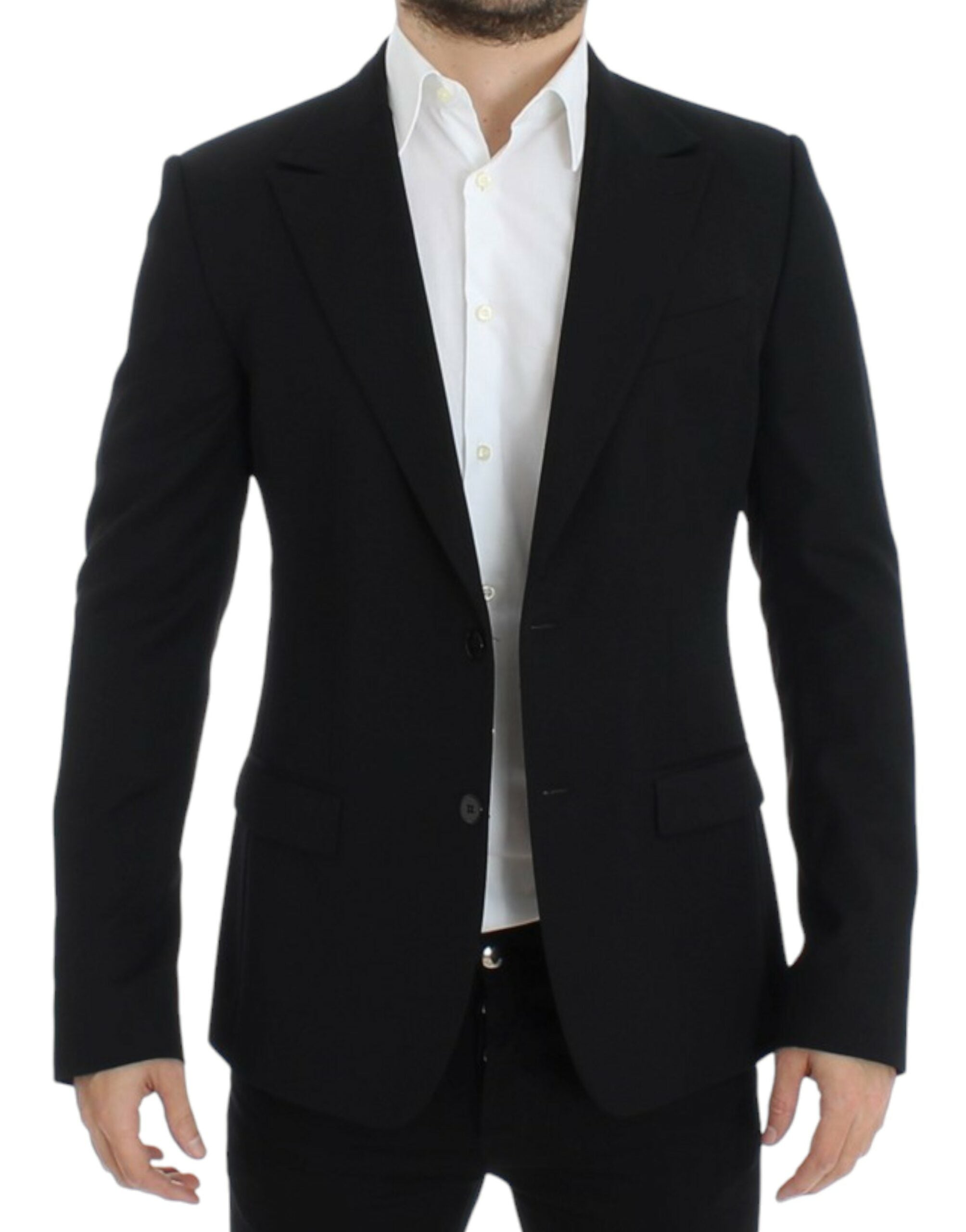Dolce & Gabbana Schwarzer schmal geschnittener Wollblazer
