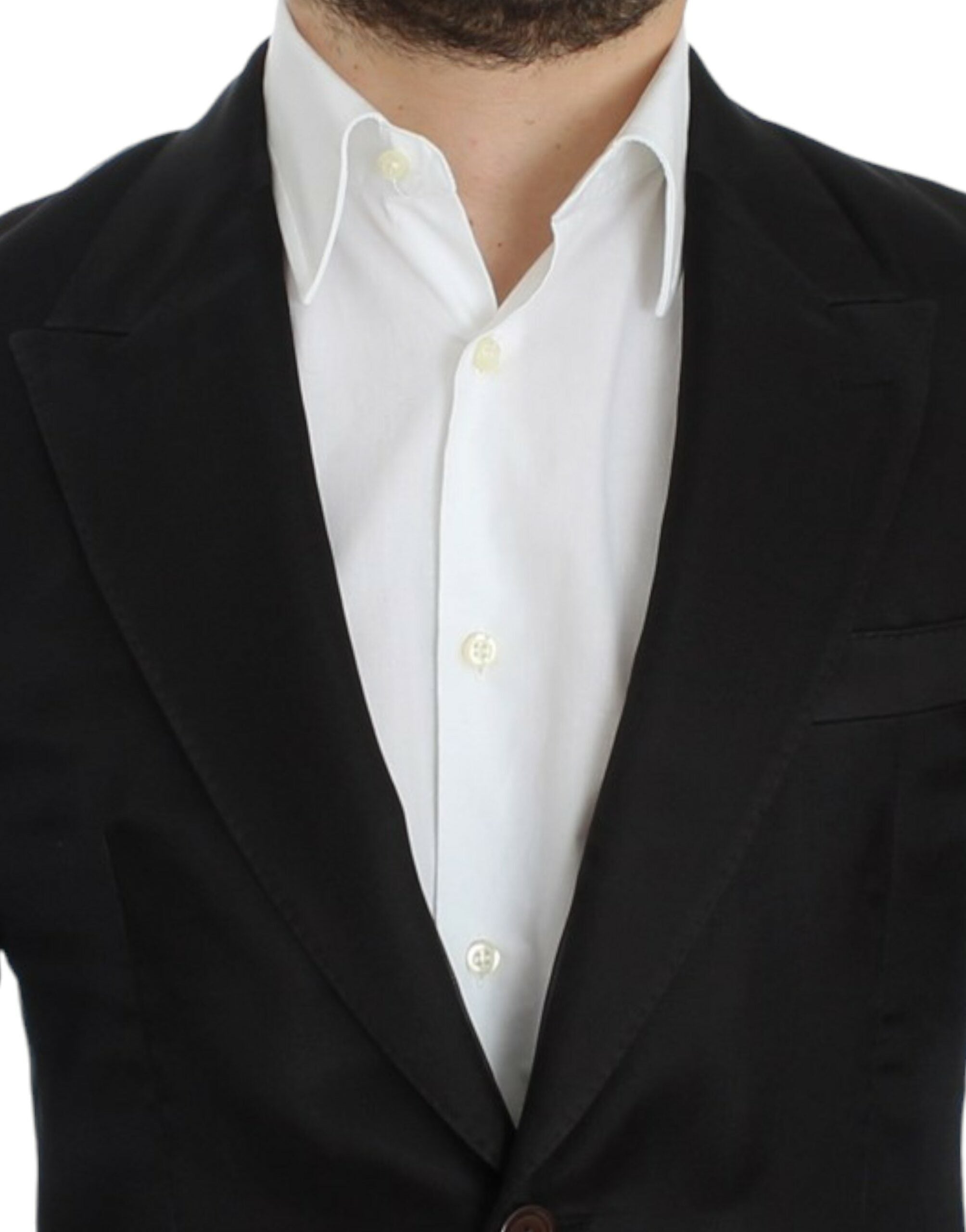 Dolce & Gabbana Schwarzer schmal geschnittener Seidenblazer