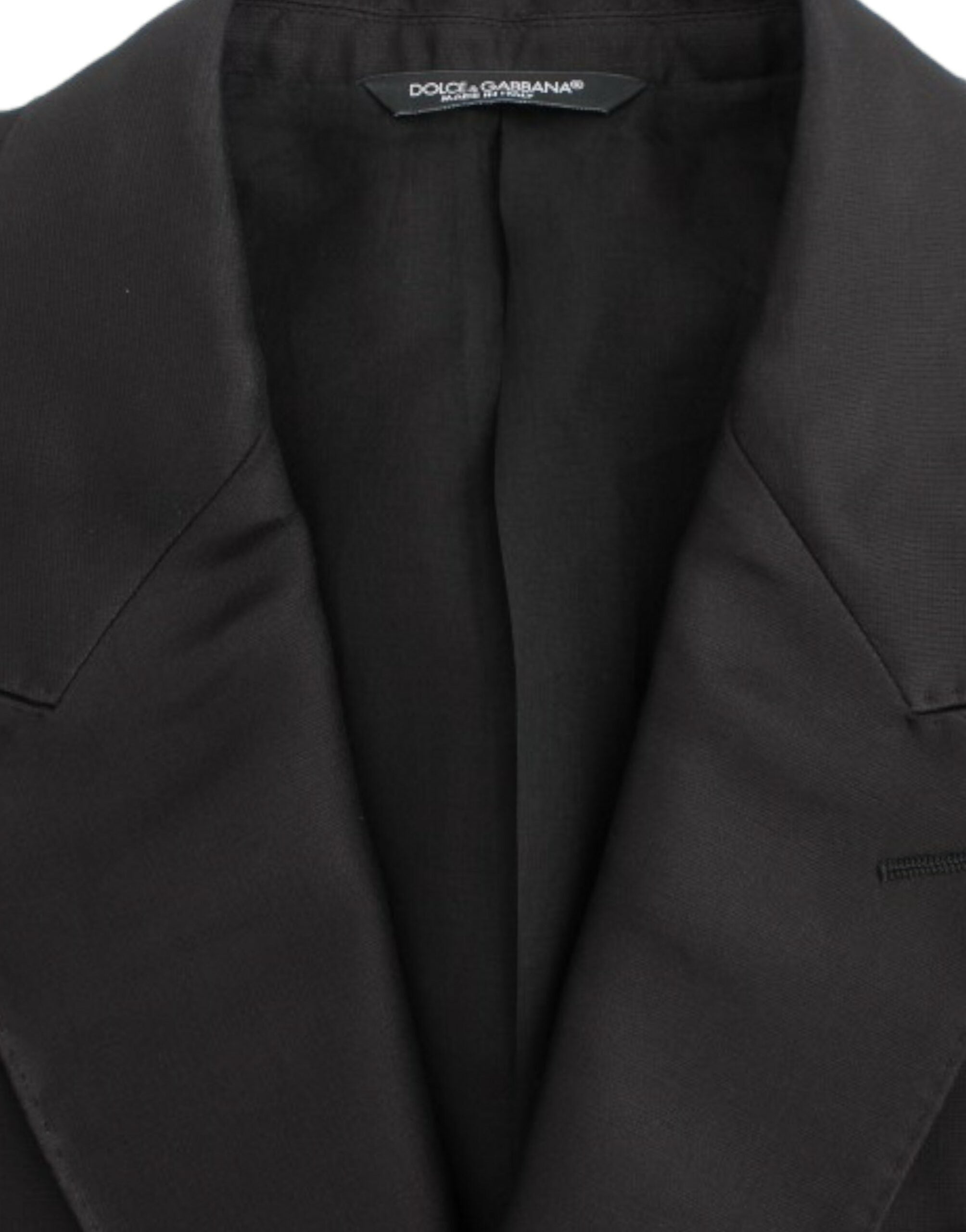 Dolce & Gabbana Schwarzer schmal geschnittener Seidenblazer