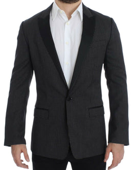 Dolce & Gabbana Schwarzer schmaler MARTINI Blazer aus Wolle