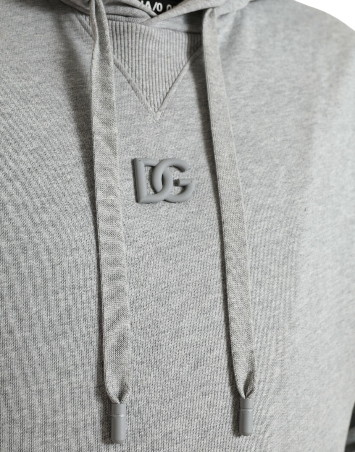 Dolce & Gabbana Graues Baumwoll-Logo-Sweatshirt mit Kapuze Pullover