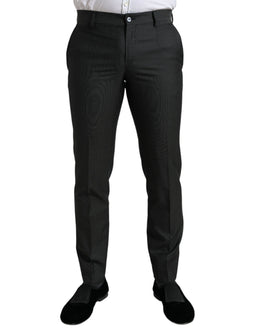 Dolce & Gabbana Dunkelgraue schmale formelle Stretch-Hose