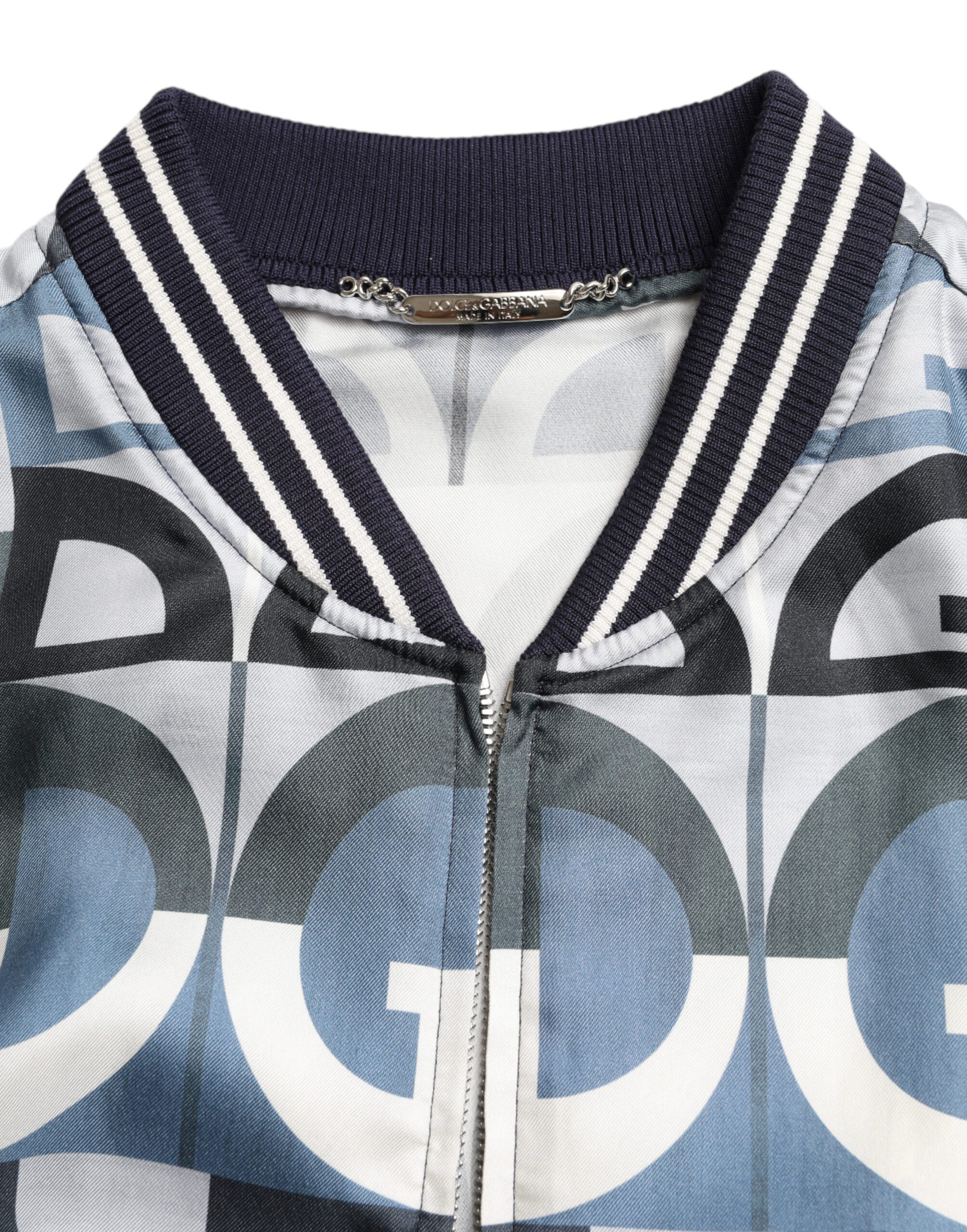 Dolce & Gabbana Mehrfarbige Bomber-Blouson-Jacke mit Logodruck