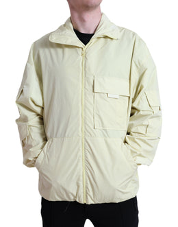 Dolce & Gabbana Gelbe Nylon-Parka-Jacke mit durchgehendem Reißverschluss