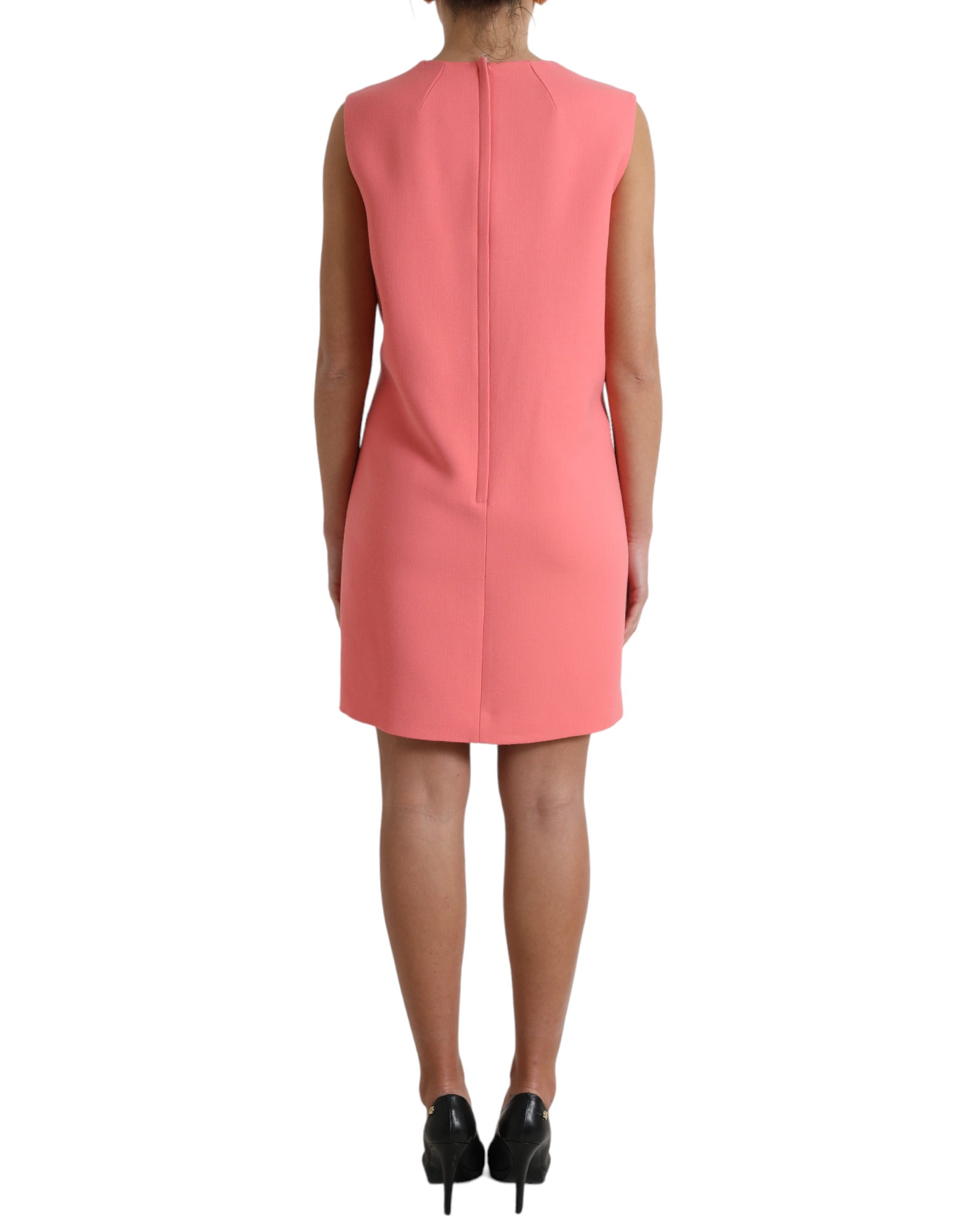 Dolce & Gabbana Rosa Schurwoll-Minikleid ohne Ärmel