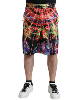 Dolce & Gabbana Multicolor Luminarie Druck Männer Bermuda Shorts