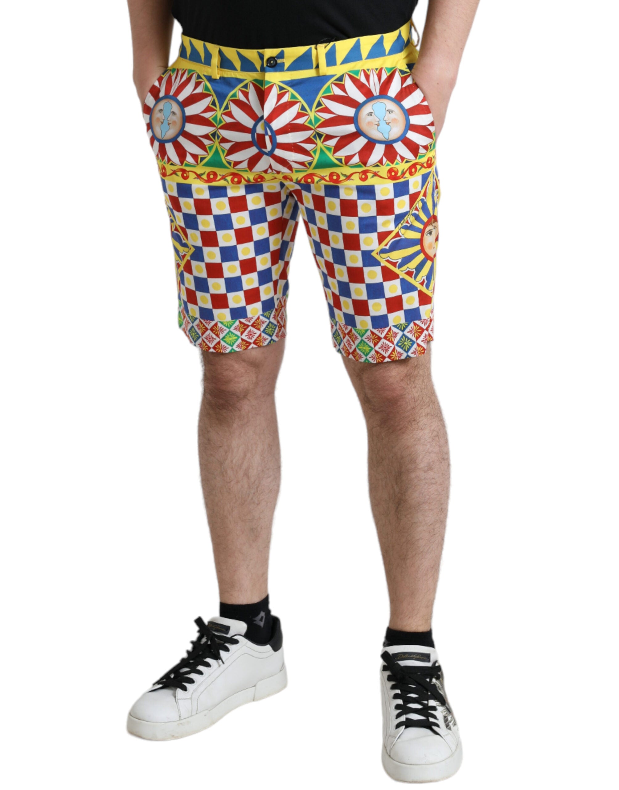 Dolce & Gabbana Mehrfarbige Carretto Print Herren-Bermudashorts