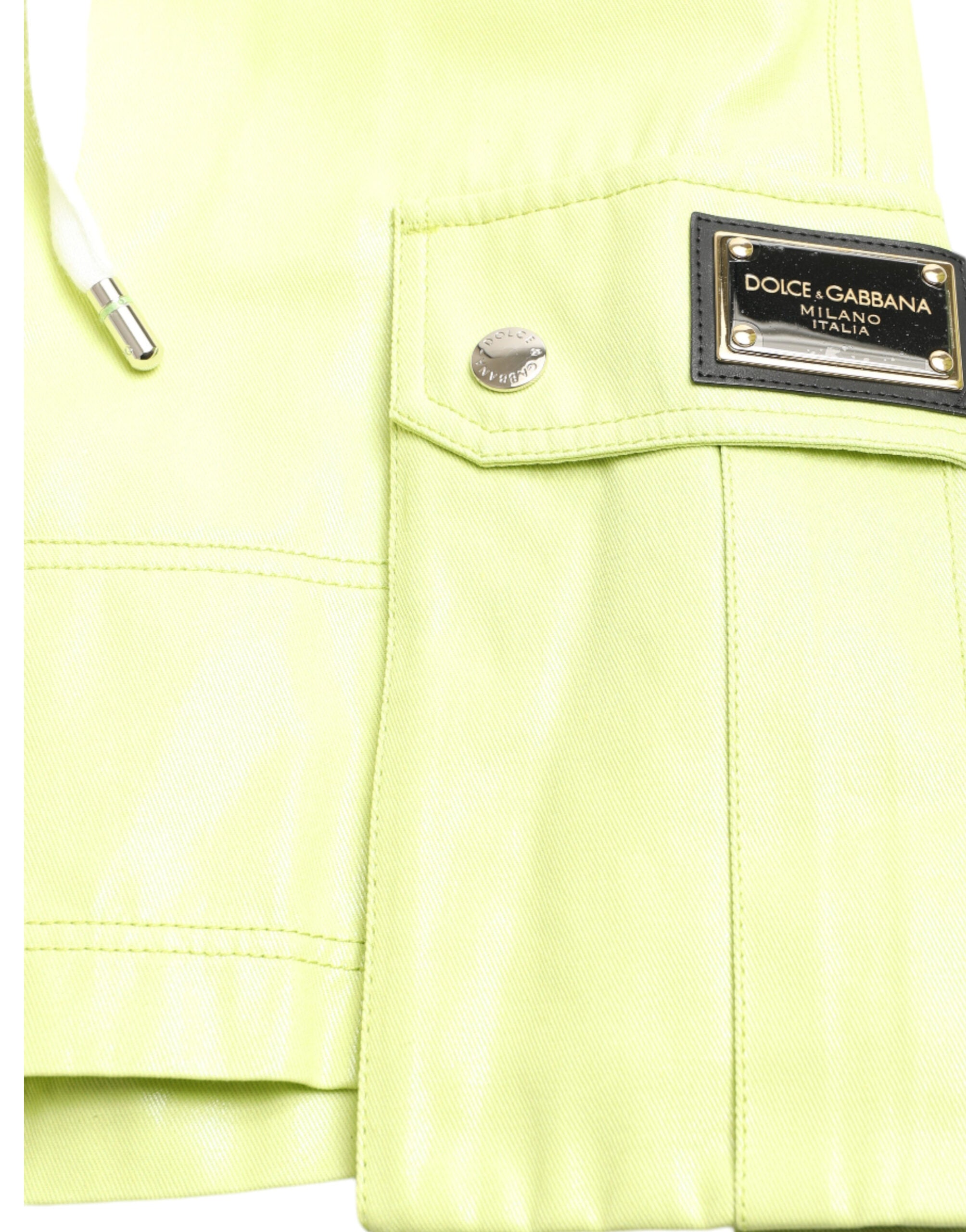 Dolce & Gabbana Hellgrüne Herren Cargo-Bermudashorts aus Baumwolle