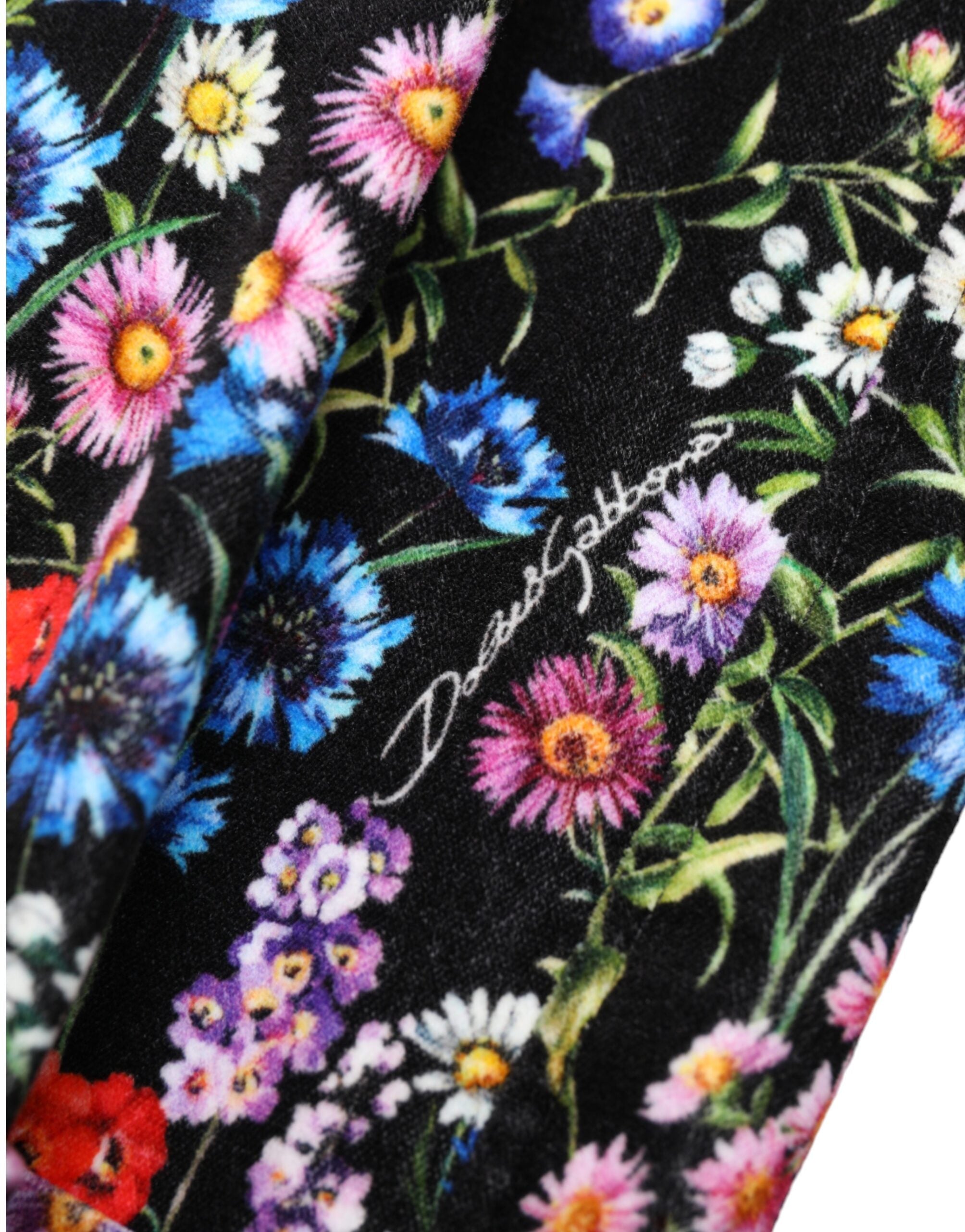 Dolce & Gabbana Schwarze florale Hotpants mit hoher Taille Shorts