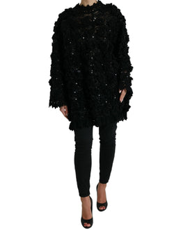 Dolce & Gabbana Schwarzer Pullover mit Paillettenverzierung