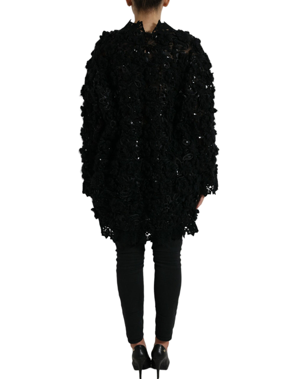 Dolce & Gabbana Schwarzer Pullover mit Paillettenverzierung